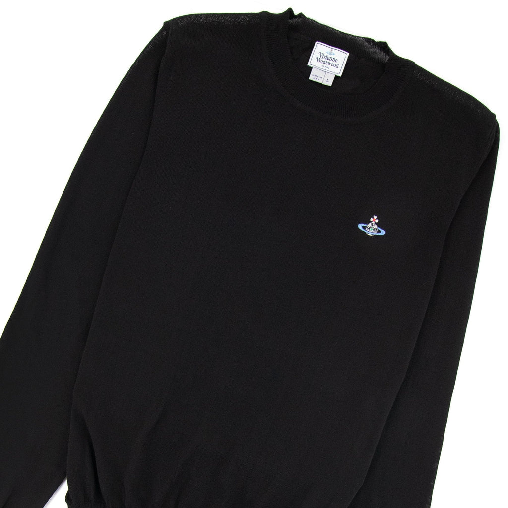 Vivienne Westwood Orb Logo Crewneck Knitted Sweatshirt Black