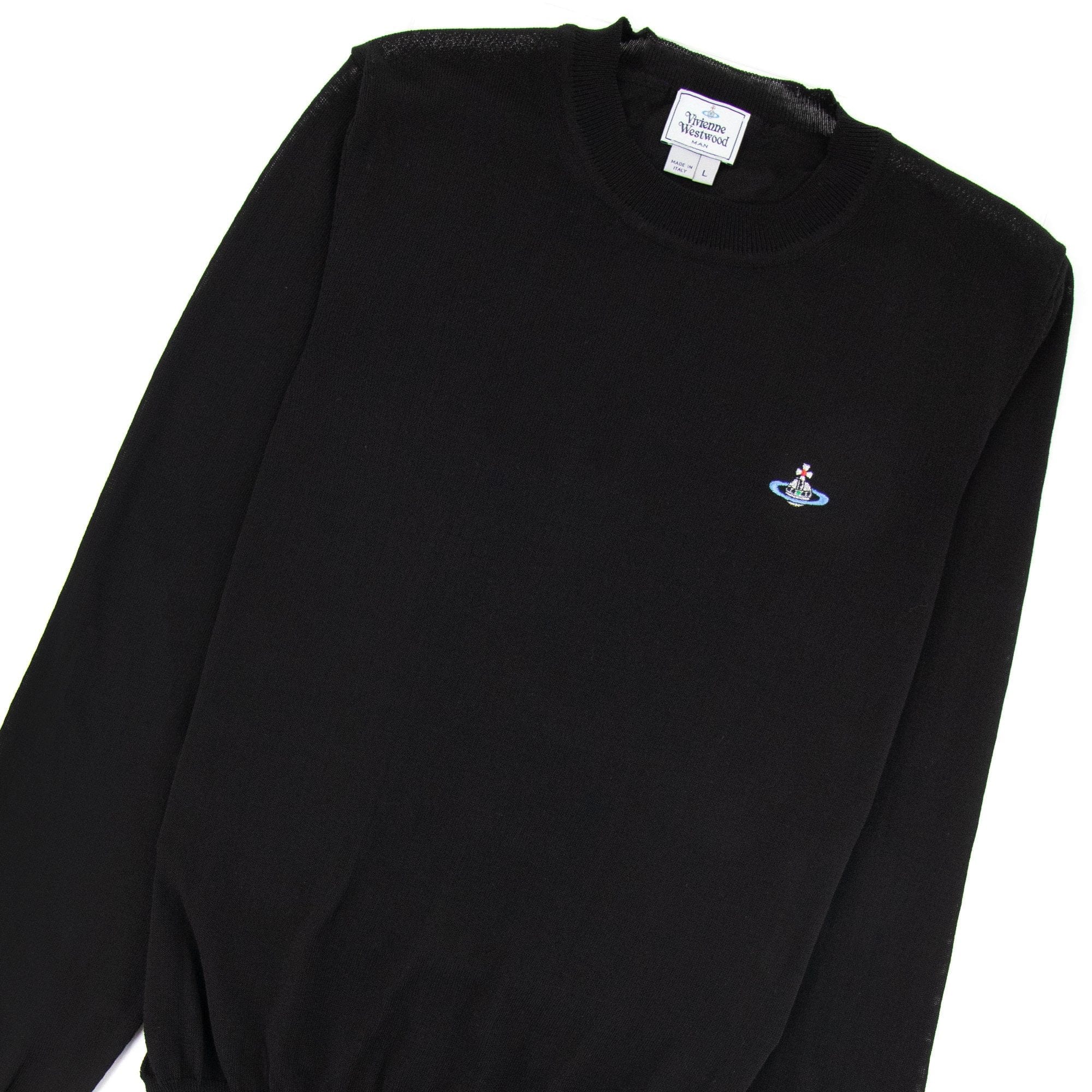 Vivienne Westwood Orb Logo Crewneck Knitted Sweatshirt Black