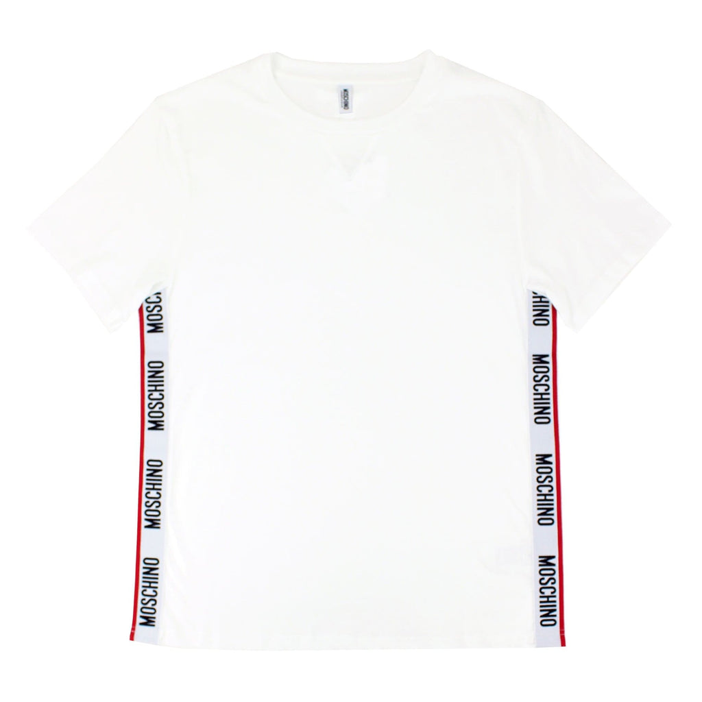 Moschino Underwear Side Tape Logo T Shirt White 0001