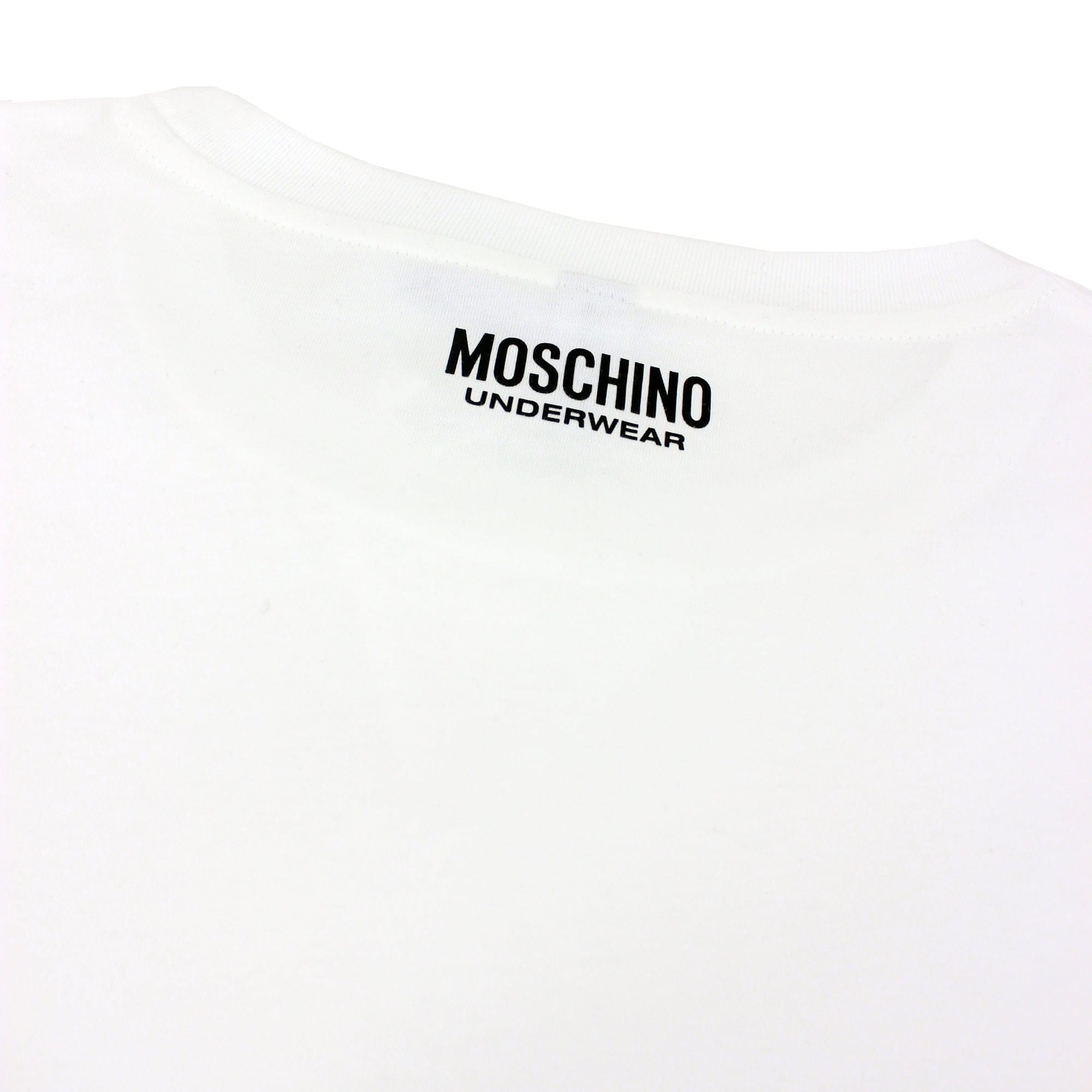 Moschino Underwear Side Tape Logo T Shirt White 0001
