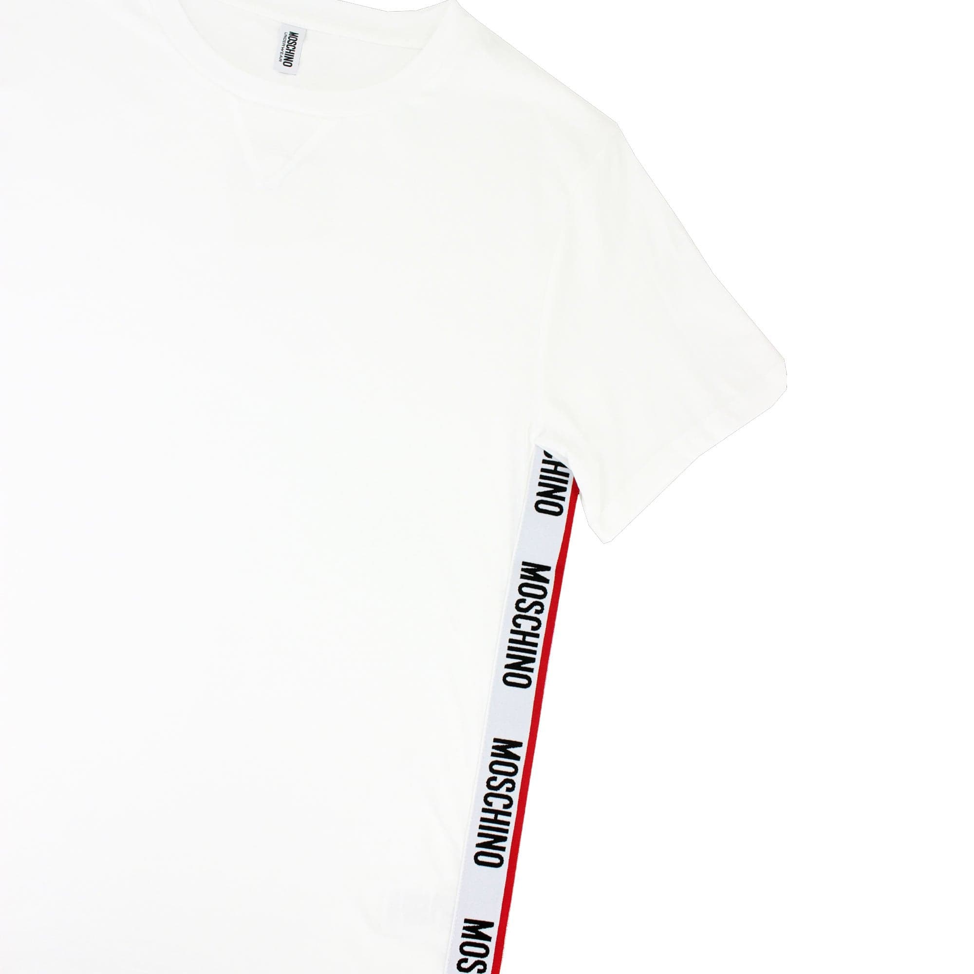 Moschino Underwear Side Tape Logo T Shirt White 0001