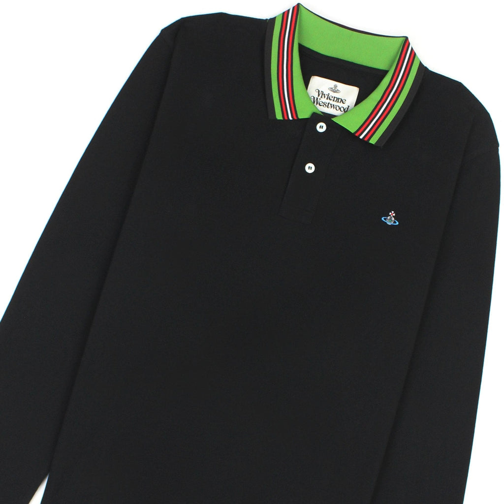 Vivienne Westwood Ls Polo Stripe Collar Black
