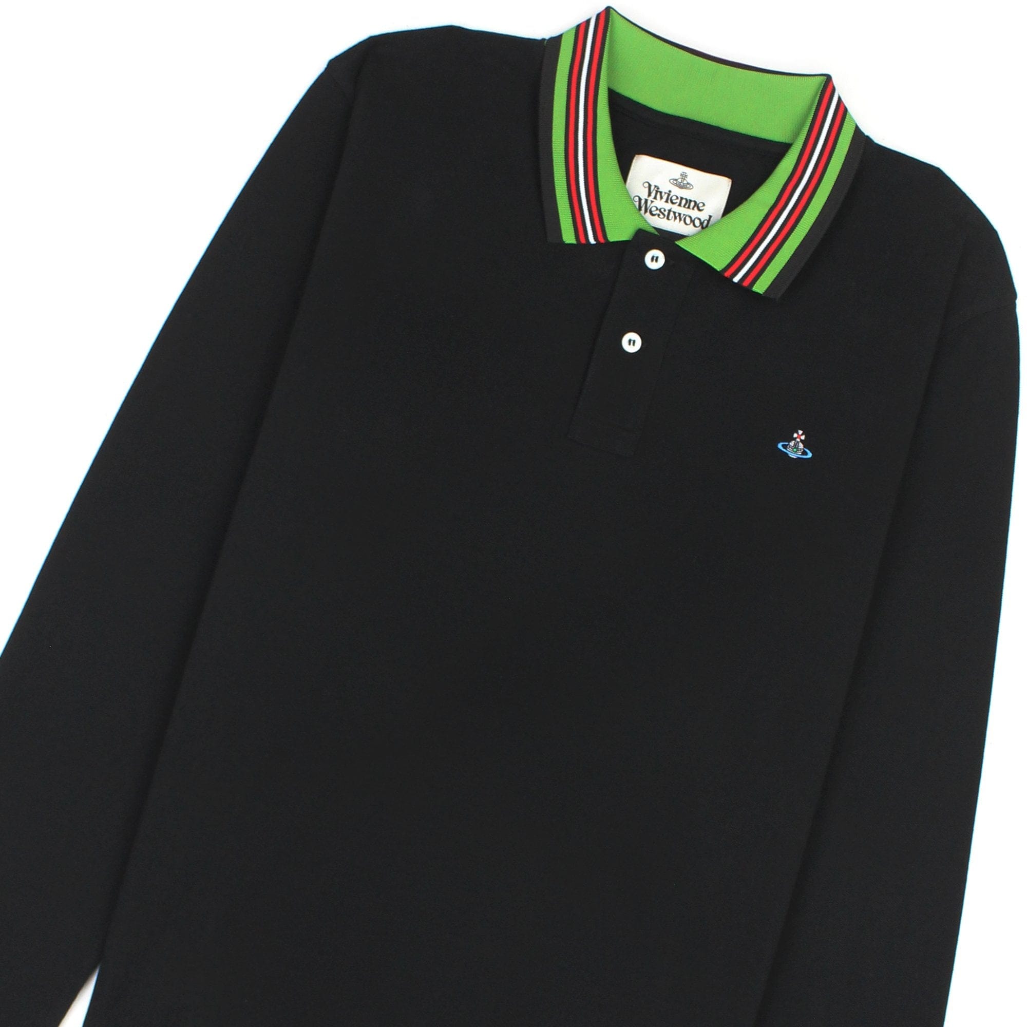 Vivienne Westwood Ls Polo Stripe Collar Black