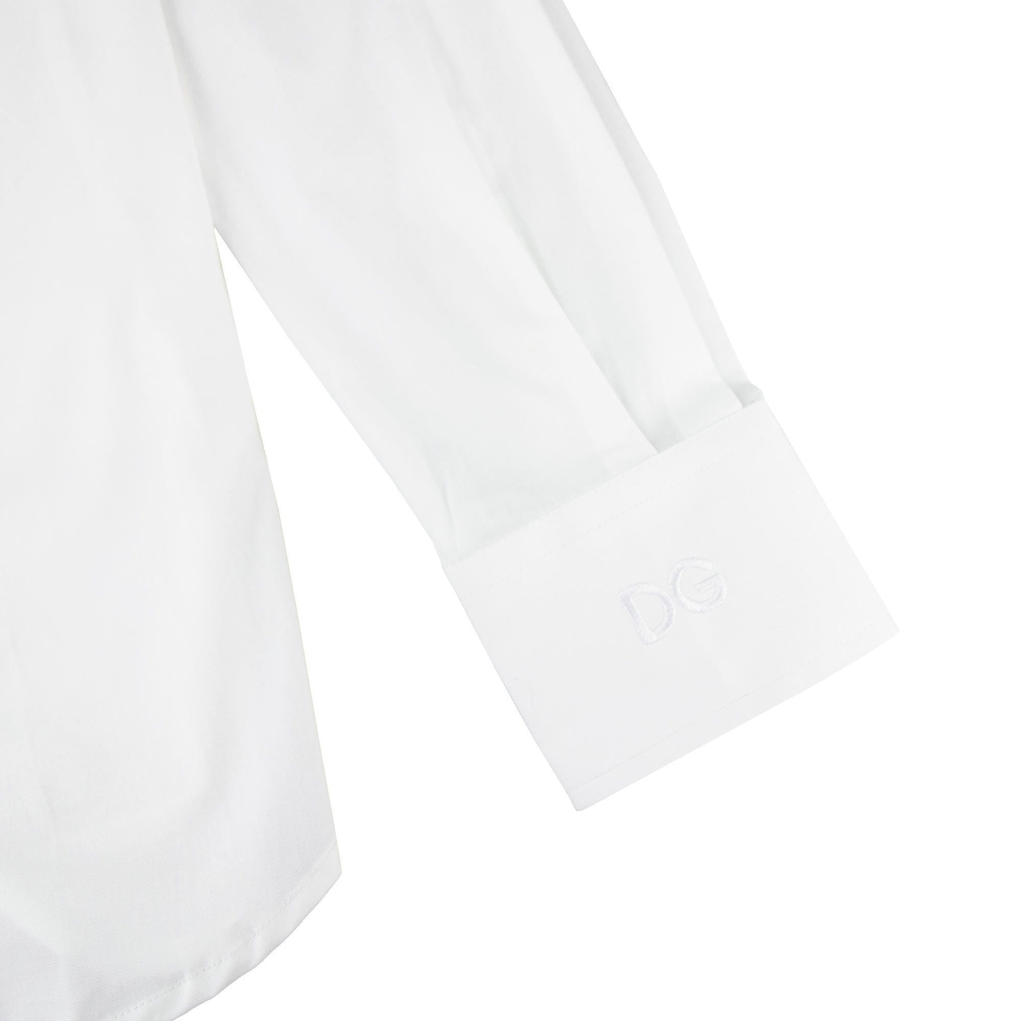 Dolce & Gabbana Gold Fit Logo On Sleeve Shirt White