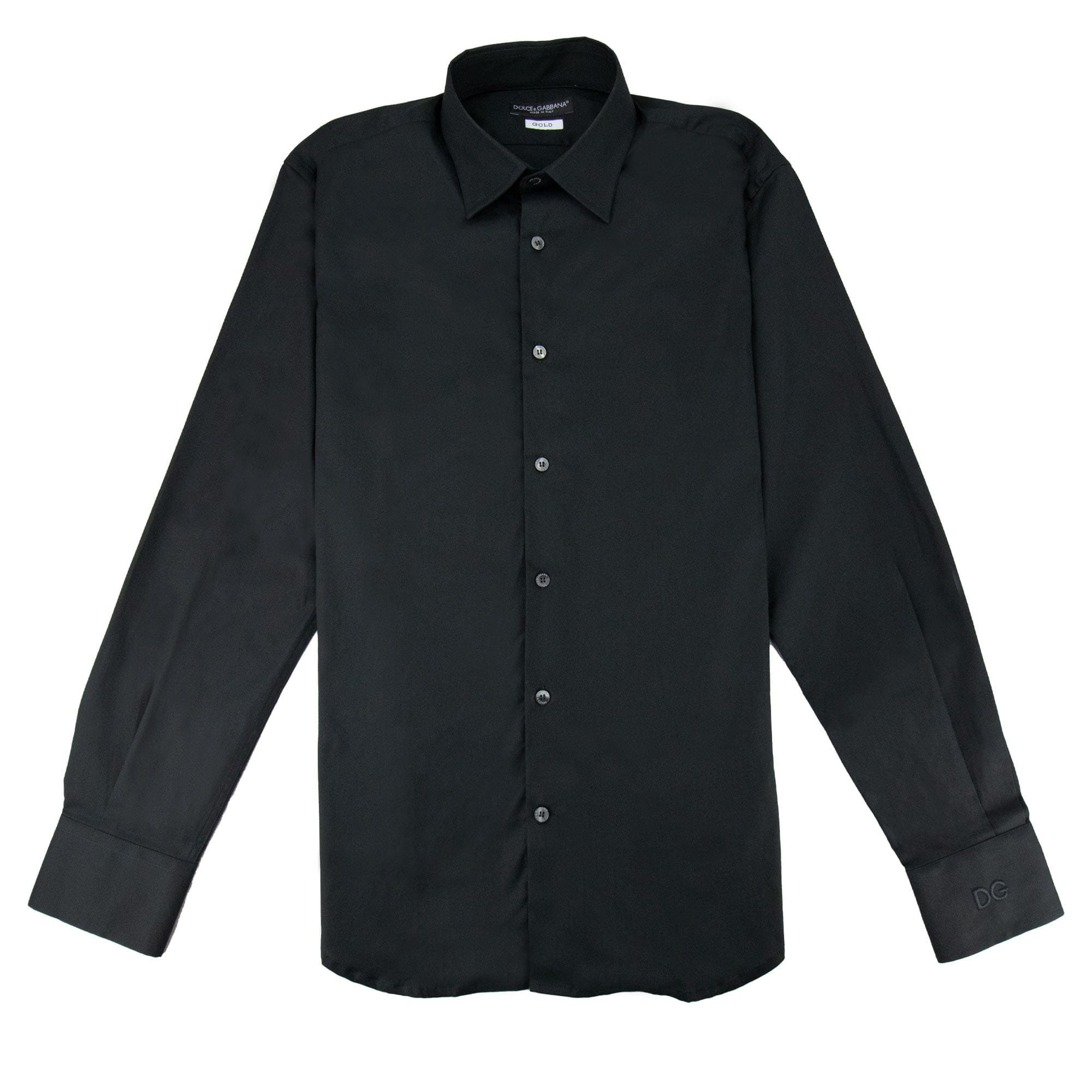 Dolce & Gabbana Gold Fit Logo On Sleeve Shirt Black