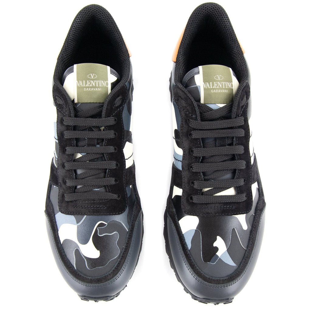 Valentino Rockstud Camouflage Trainers Grey Re8