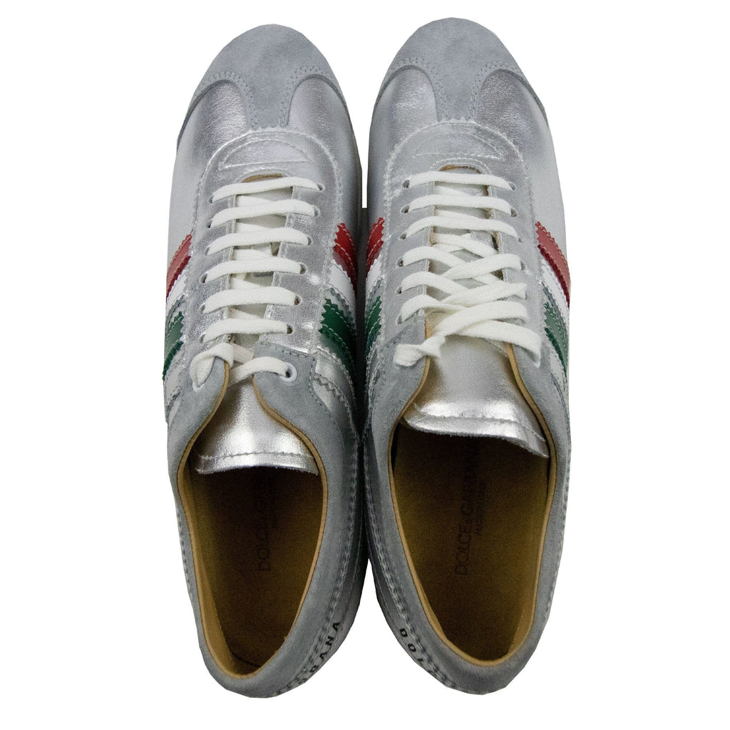 Dolce & Gabbana Italia Detail Cross Trainers Shiny Silver