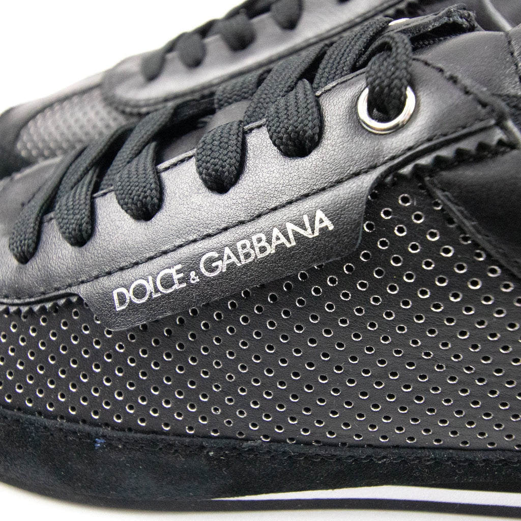 Dolce & Gabbana Perforated Leather Sneakers Black
