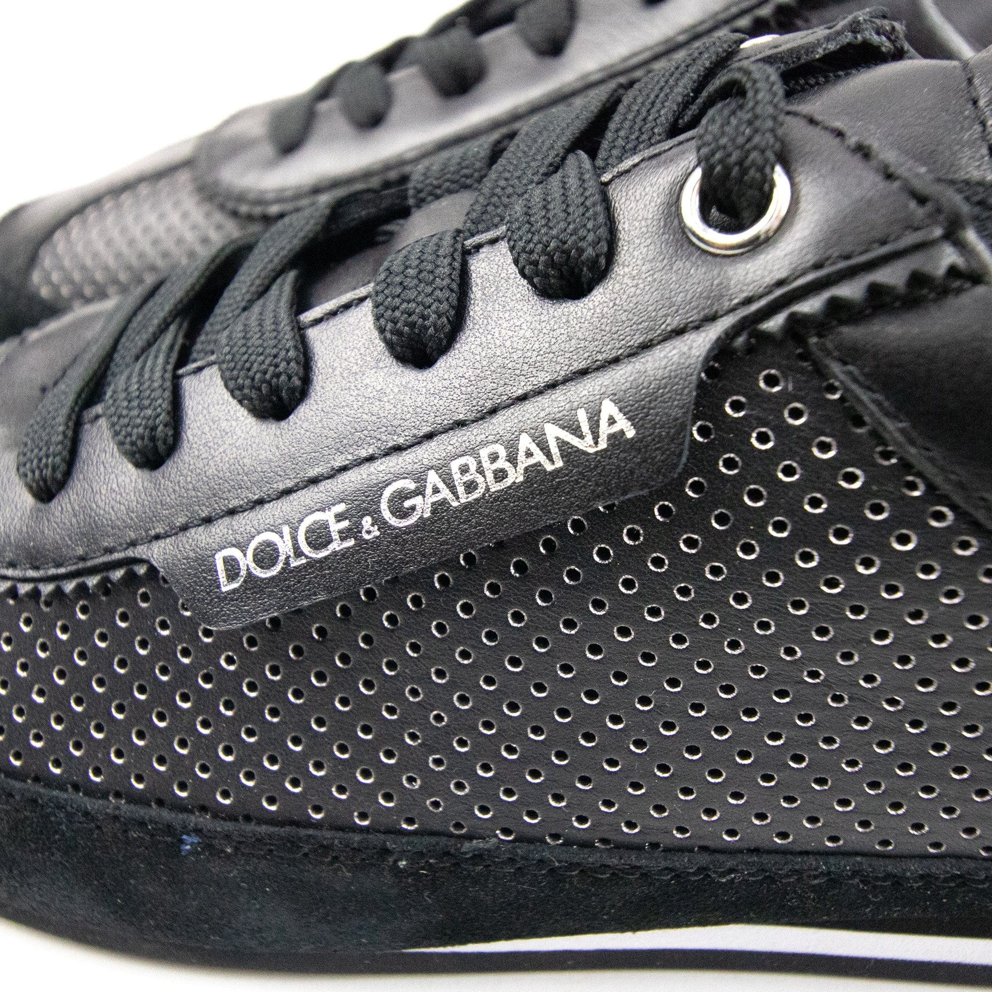 Dolce & Gabbana Perforated Leather Sneakers Black