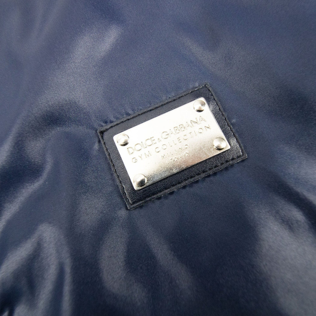 Dolce & Gabbana Metal Logo Nylon Bomber Jacket Blue
