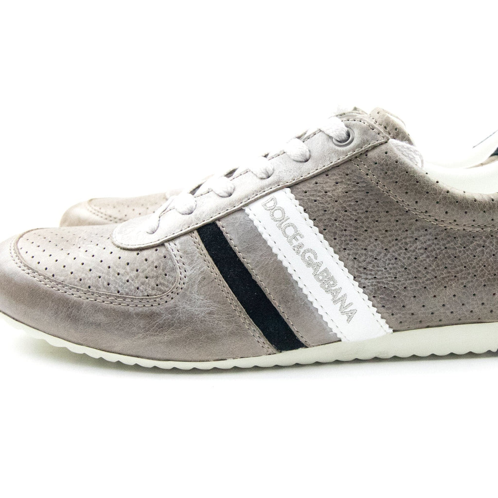 Dolce & Gabbana Vintage Leather Sneakers Ecru