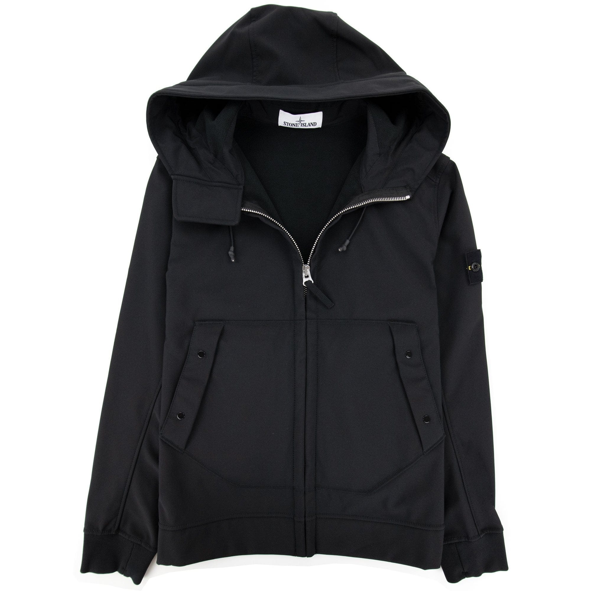 Stone Island Soft Shell-r Hooded Jacket Black V0029