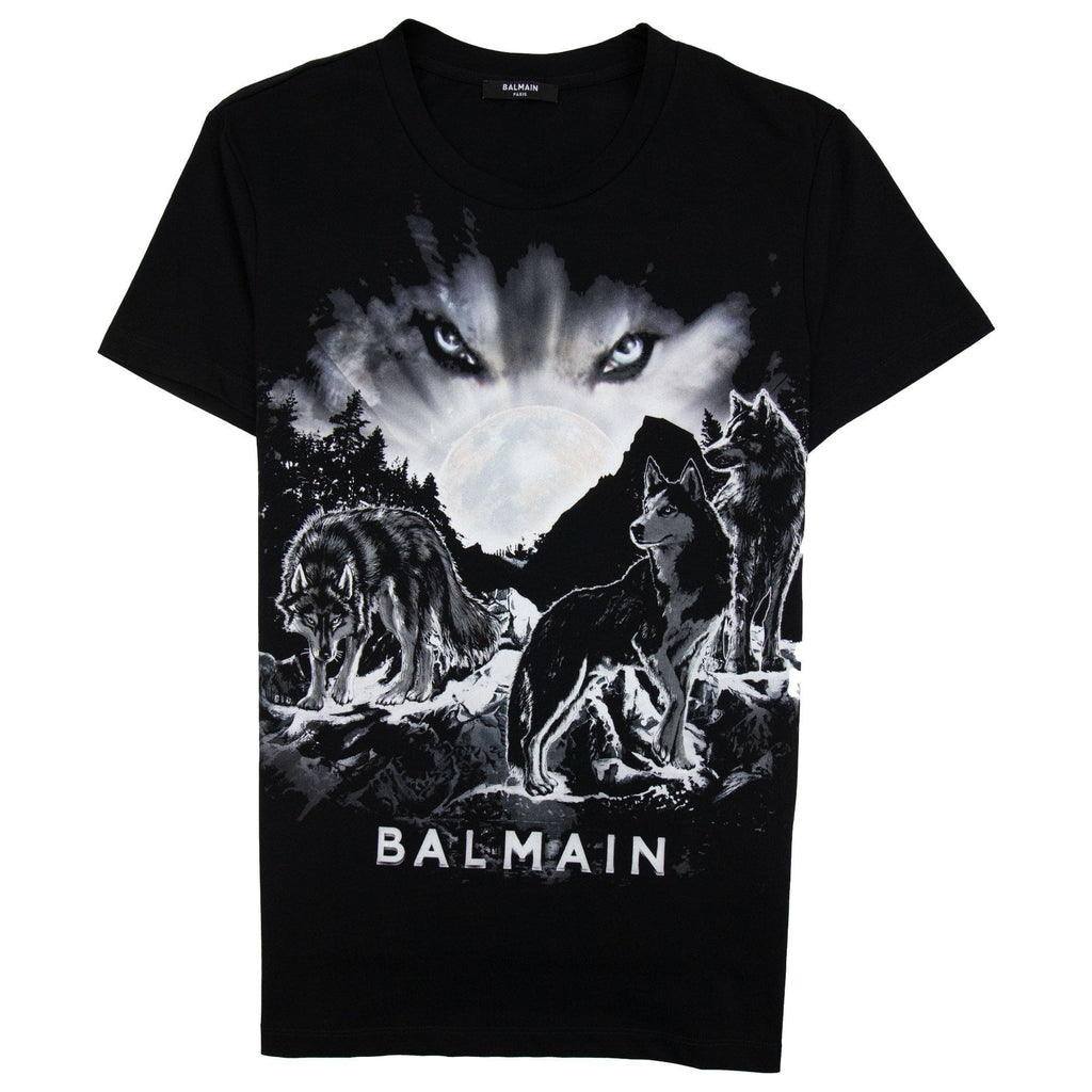 Balmain Wolf Eyes Moon T-Shirt Black