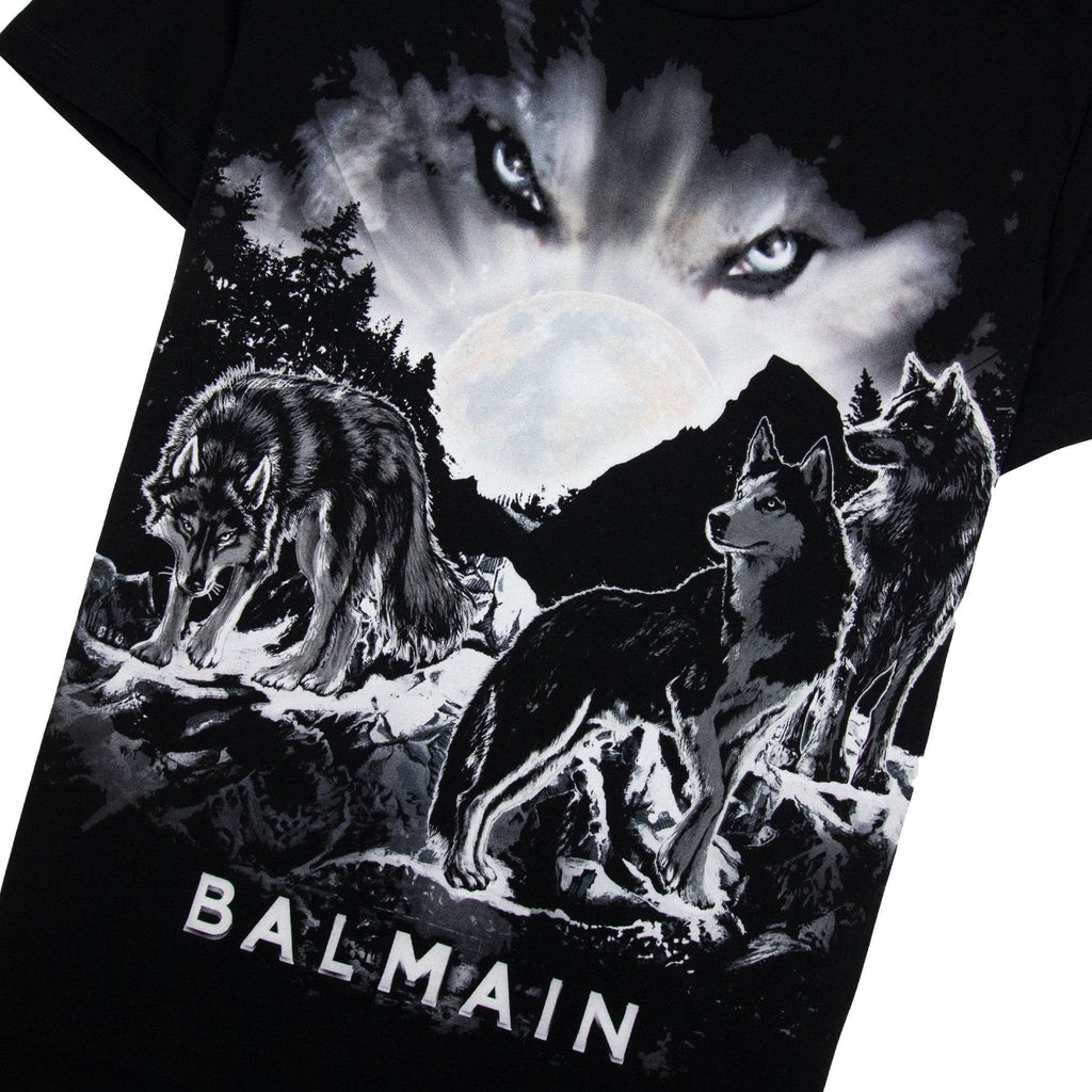 Balmain Wolf Eyes Moon T-Shirt Black