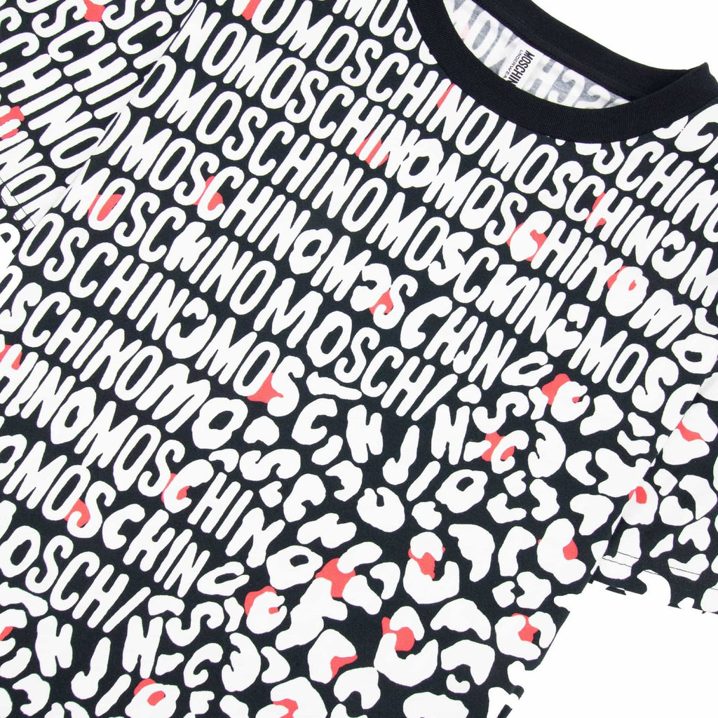 Moschino Underwear Leopard Print T Shirt White/black 5118