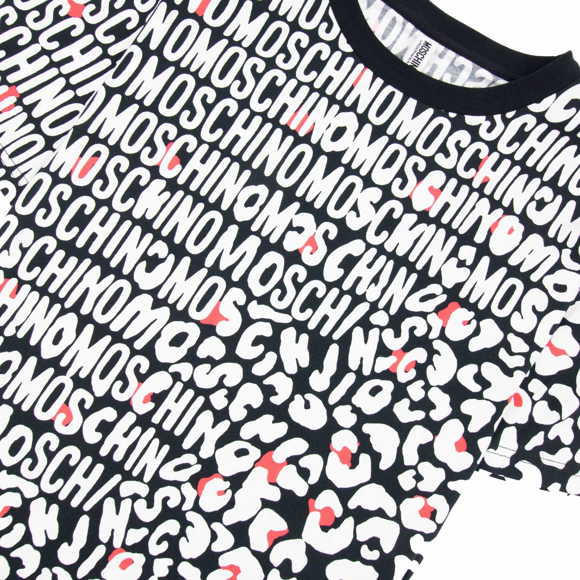 Moschino Underwear Leopard Print T Shirt White/black 5118