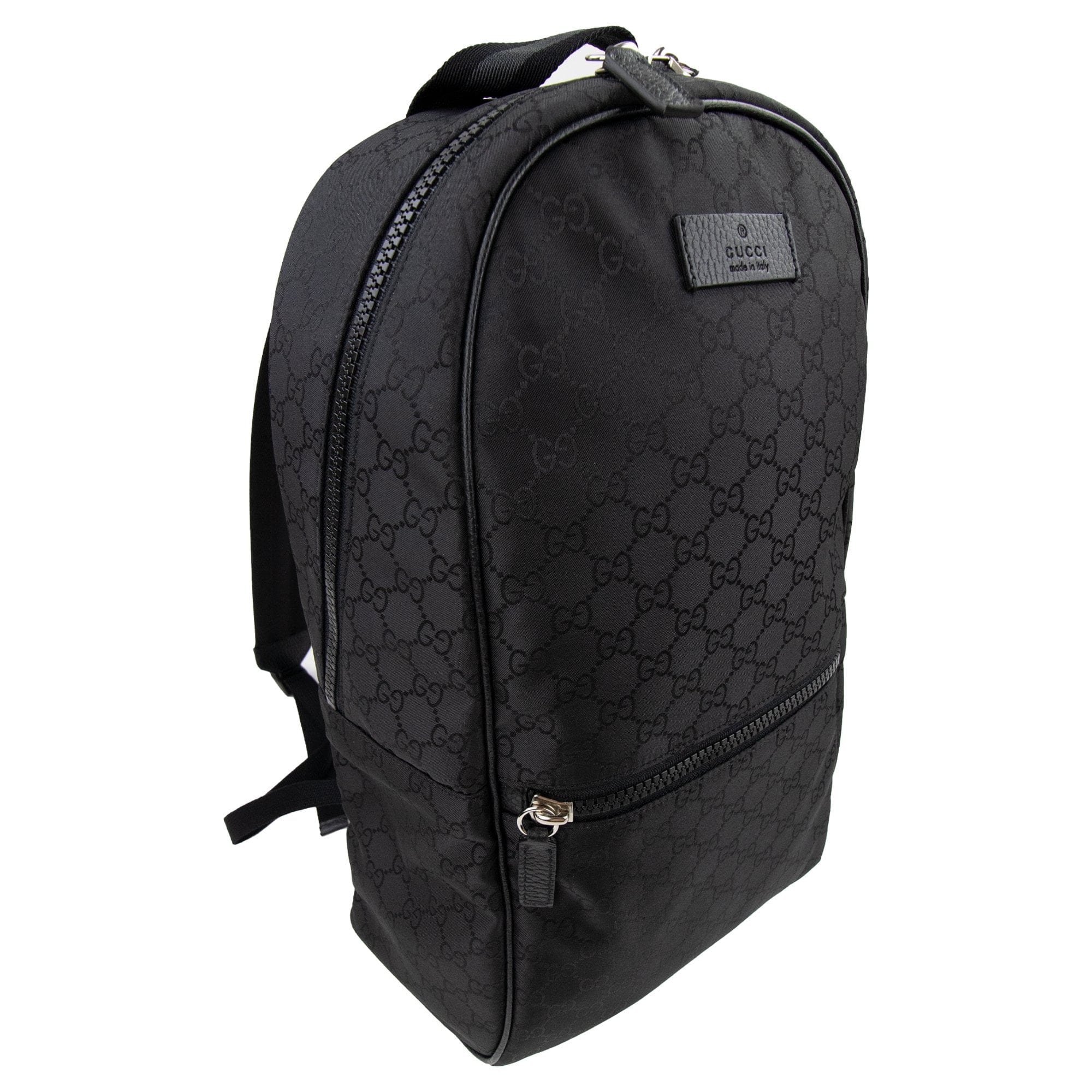 Gucci Logo Print Monogram Backpack Black 8615