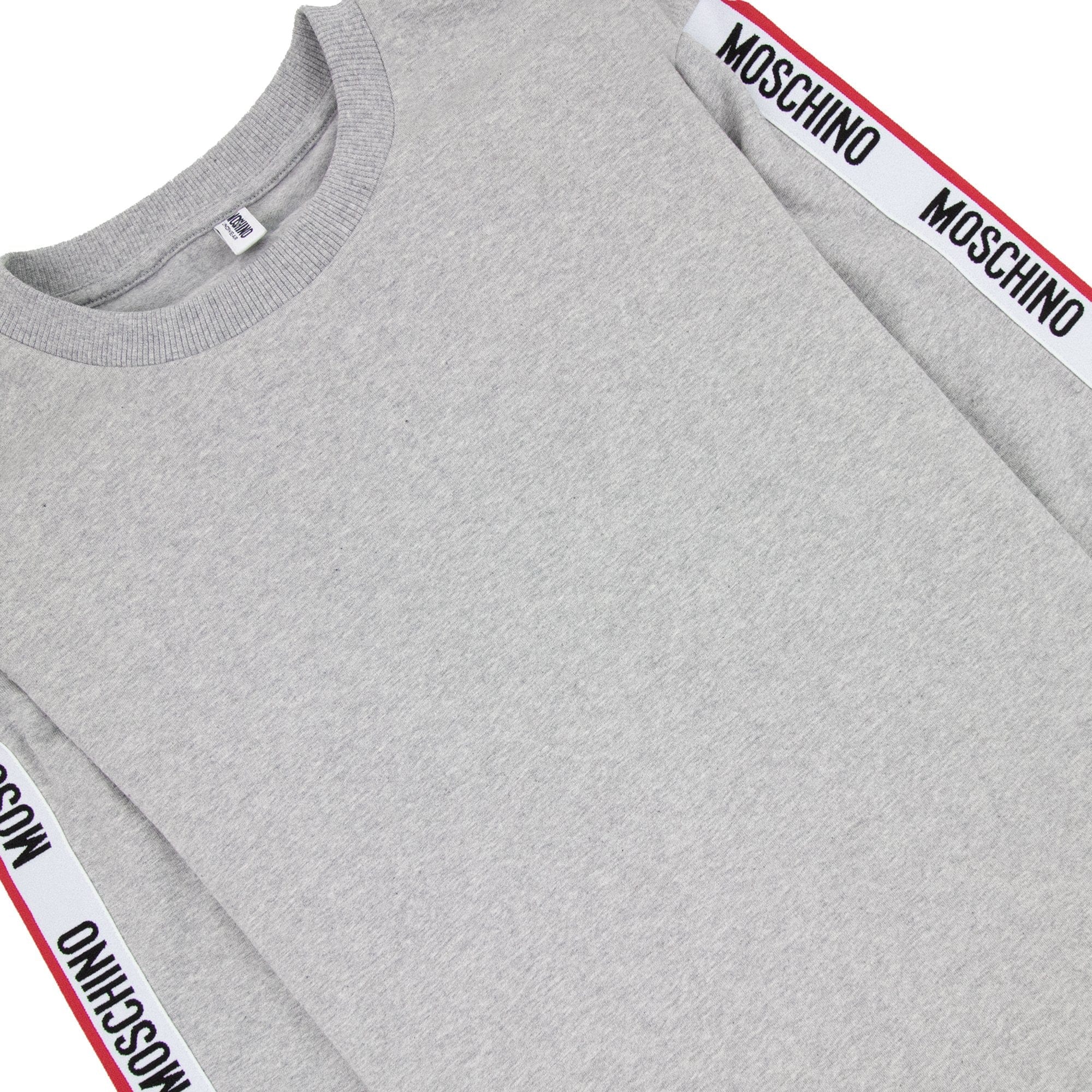 Moschino Underwear Tape Logo Sweatshirt Light Grey