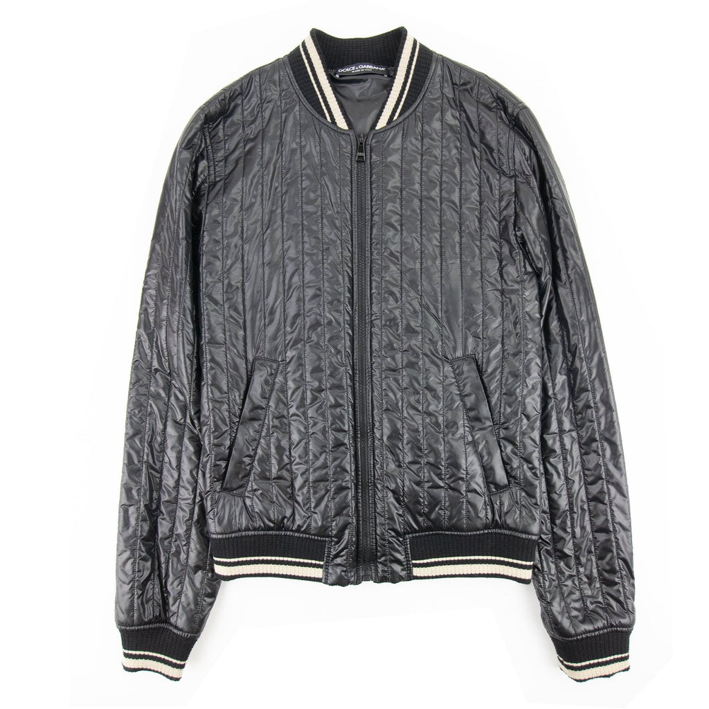 Dolce & Gabbana Light Weight Back Logo Bomber Jacket Black