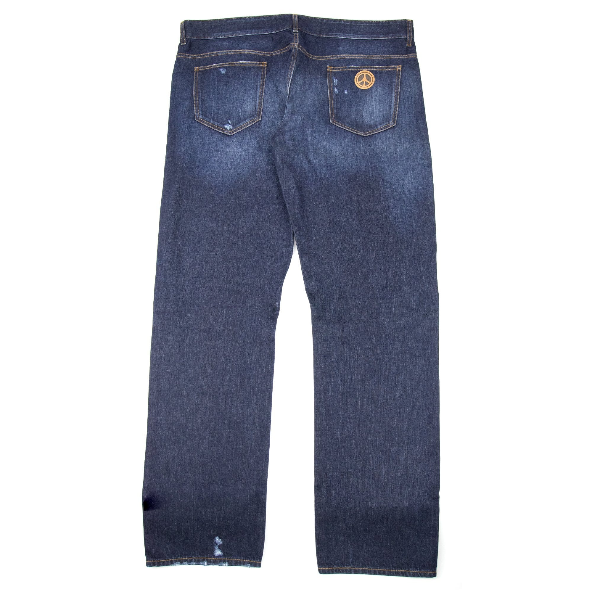 Love Moschino Leather Peace Badge Jean Denim