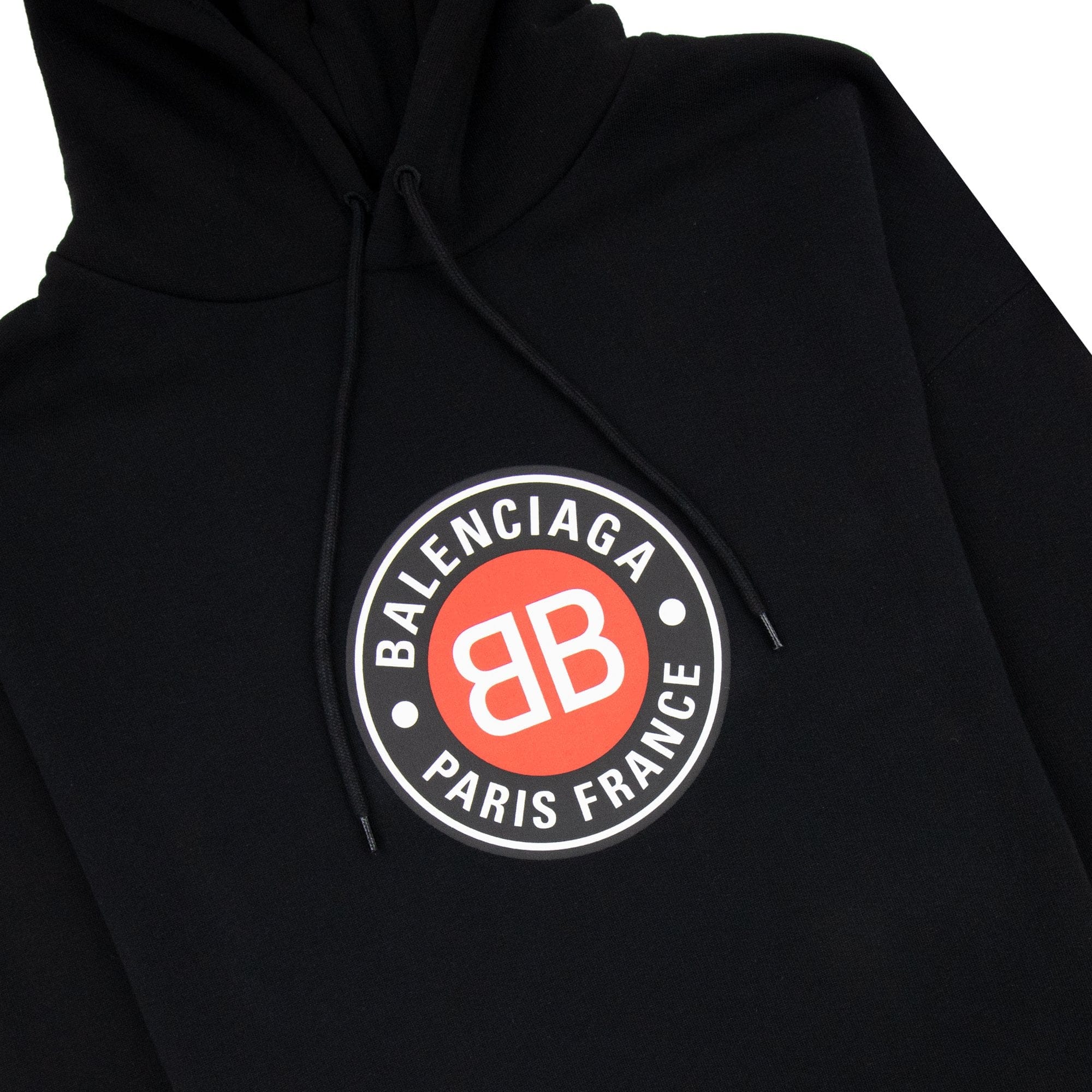 Balenciaga Badge Logo Hoody Black