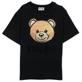 Moschino Kids Sequin Bear Logo T Shirt Black 60100