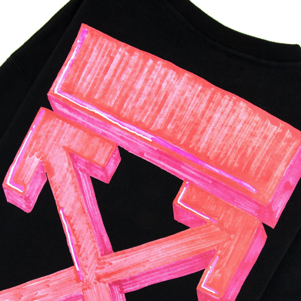 Off White Marker Over Crew Neck Sweatshirt Black/red