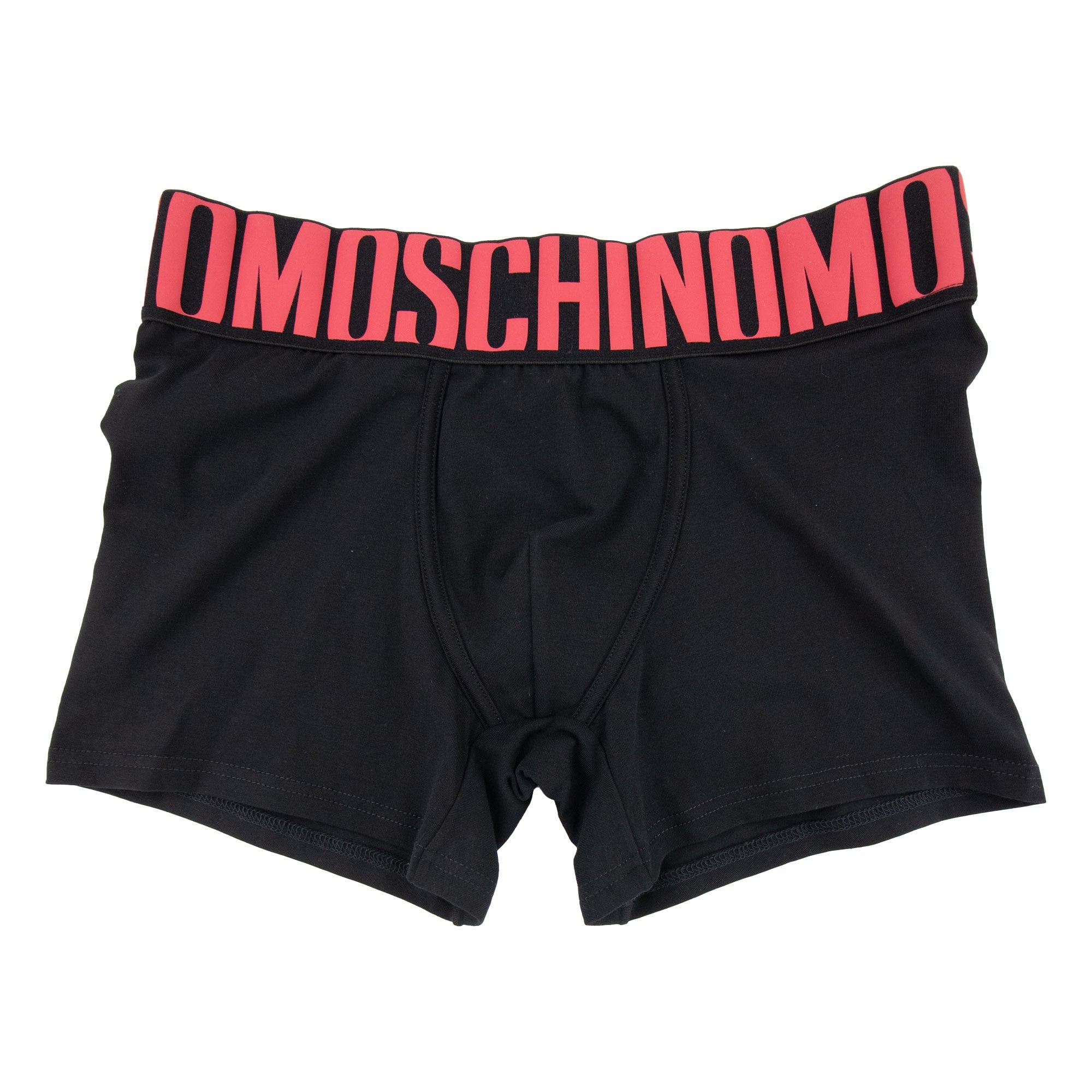 Moschino Underwear Logo Print Stretch Cotton Trunks Black