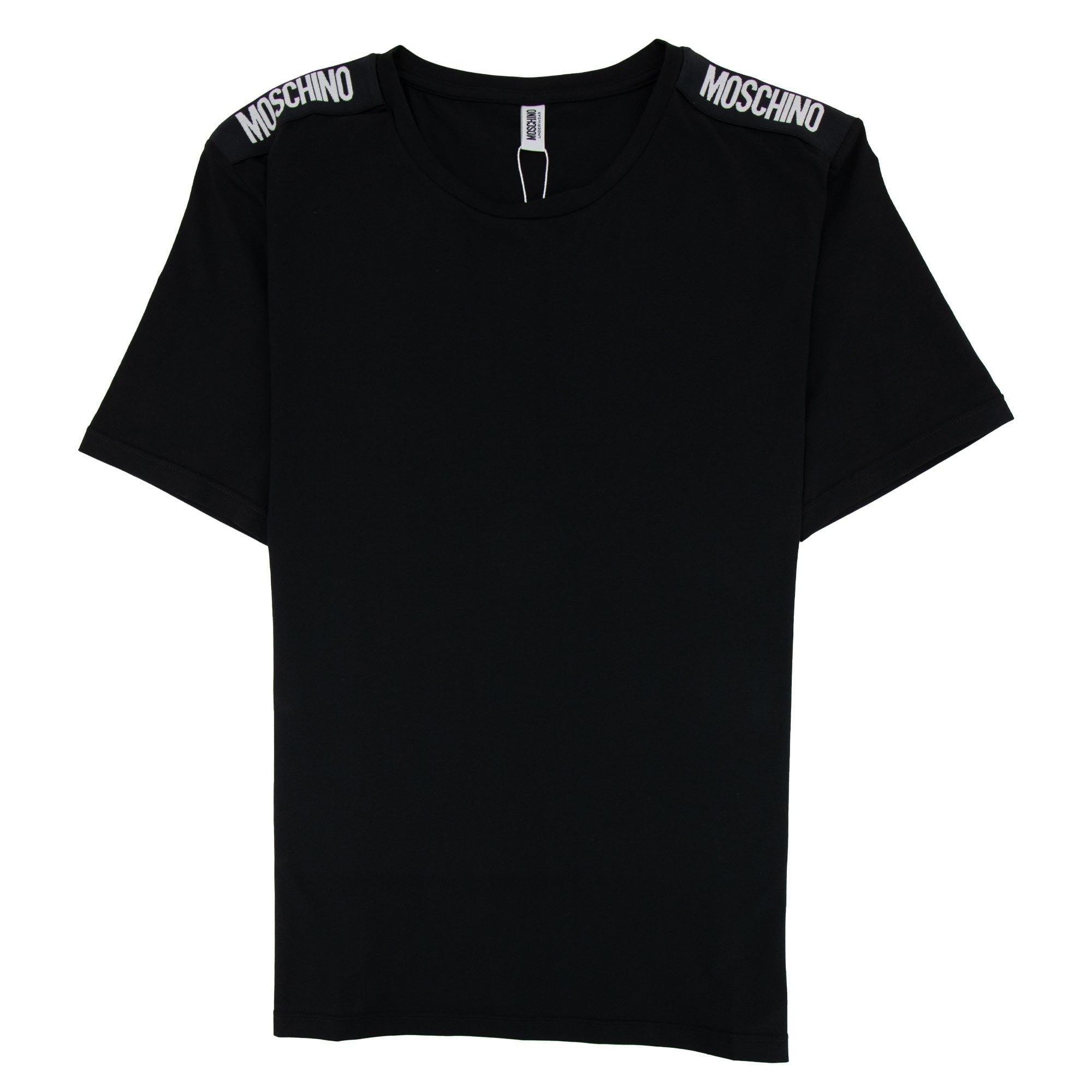 Moschino Underwear Shoulder Black Tape T-shirt Black