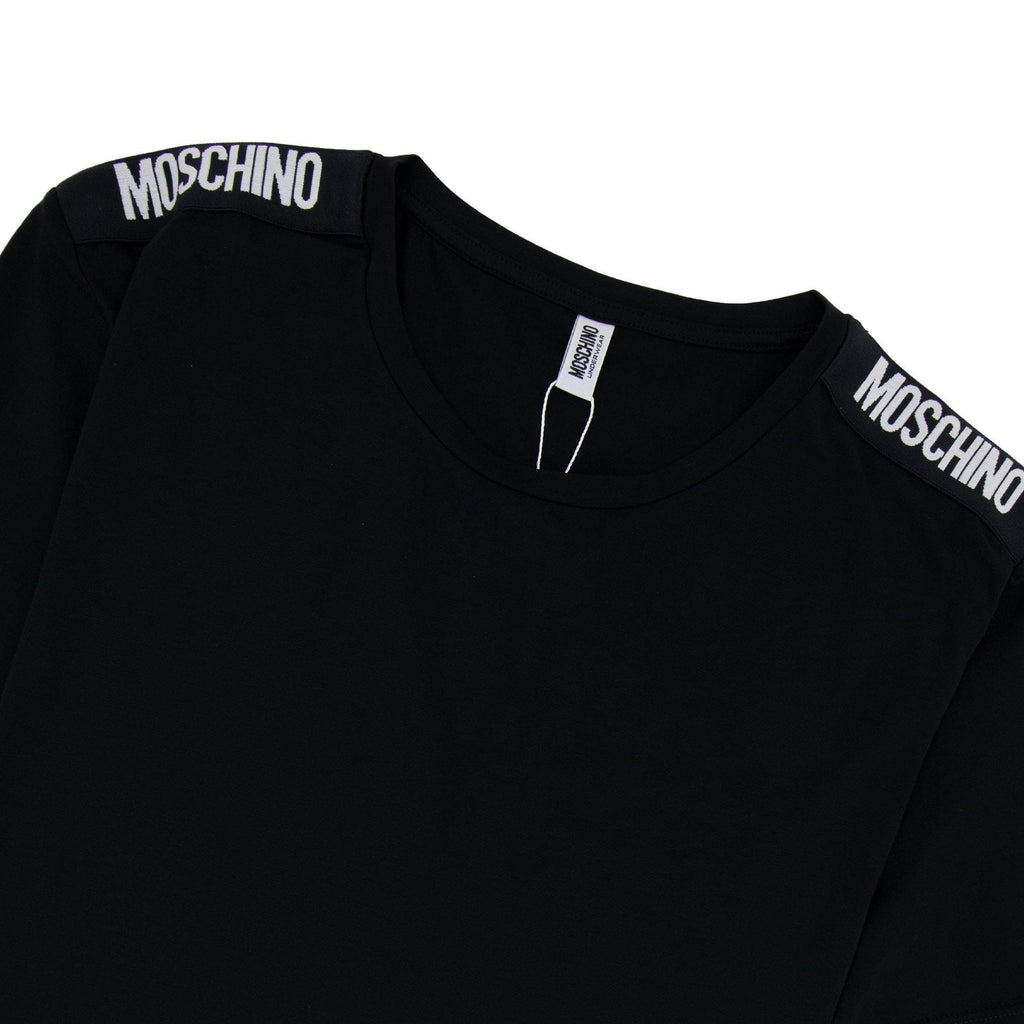 Moschino Underwear Shoulder Black Tape T-shirt Black