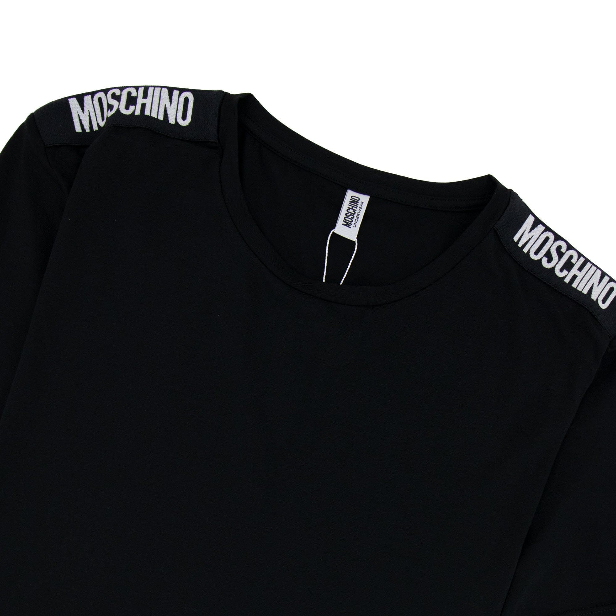 Moschino Underwear Shoulder Black Tape T-shirt Black