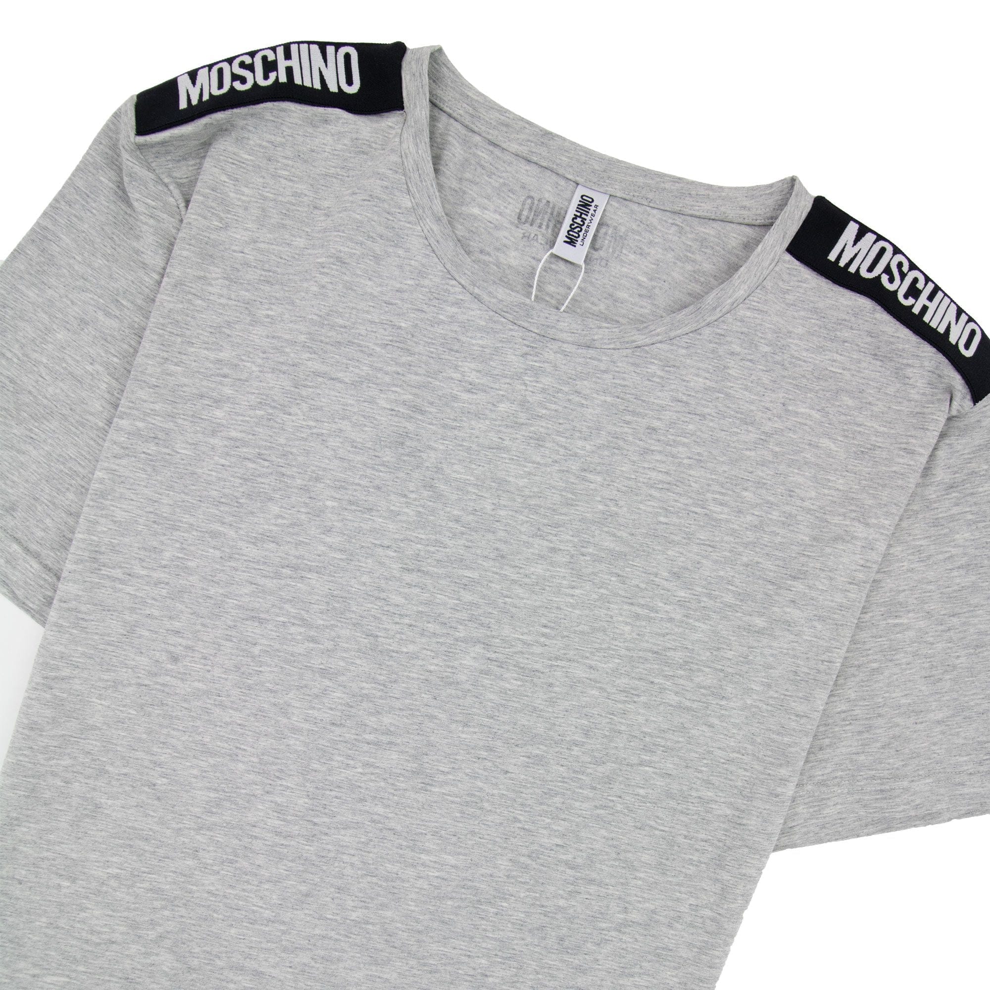 Moschino Underwear Shoulder Black Tape T-shirt Grey