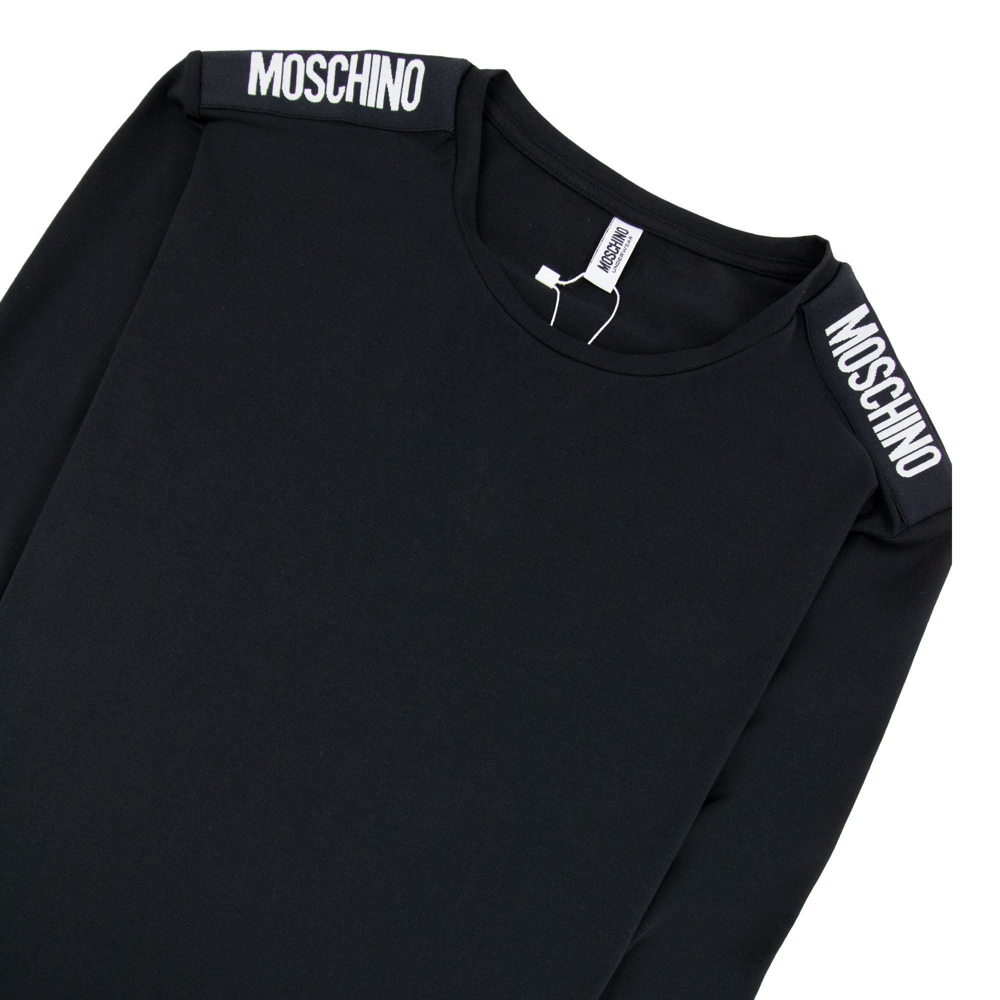 Moschino Underwear Long Sleeve Shoulder Top Black