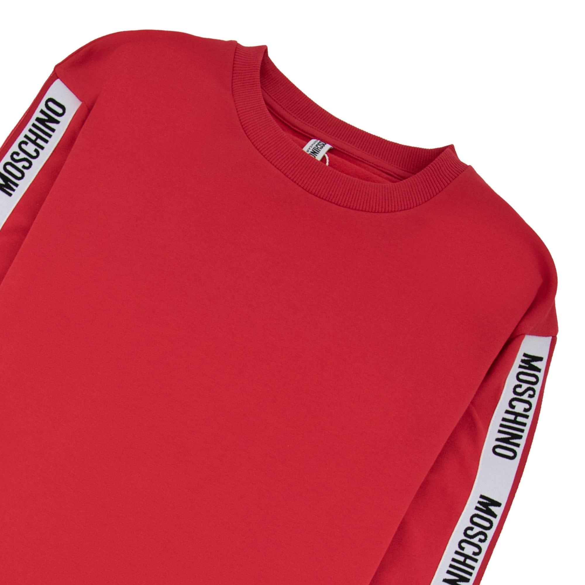 Moschino Underwear Tape Logo Crew Neck Sweatshirt Red 0118