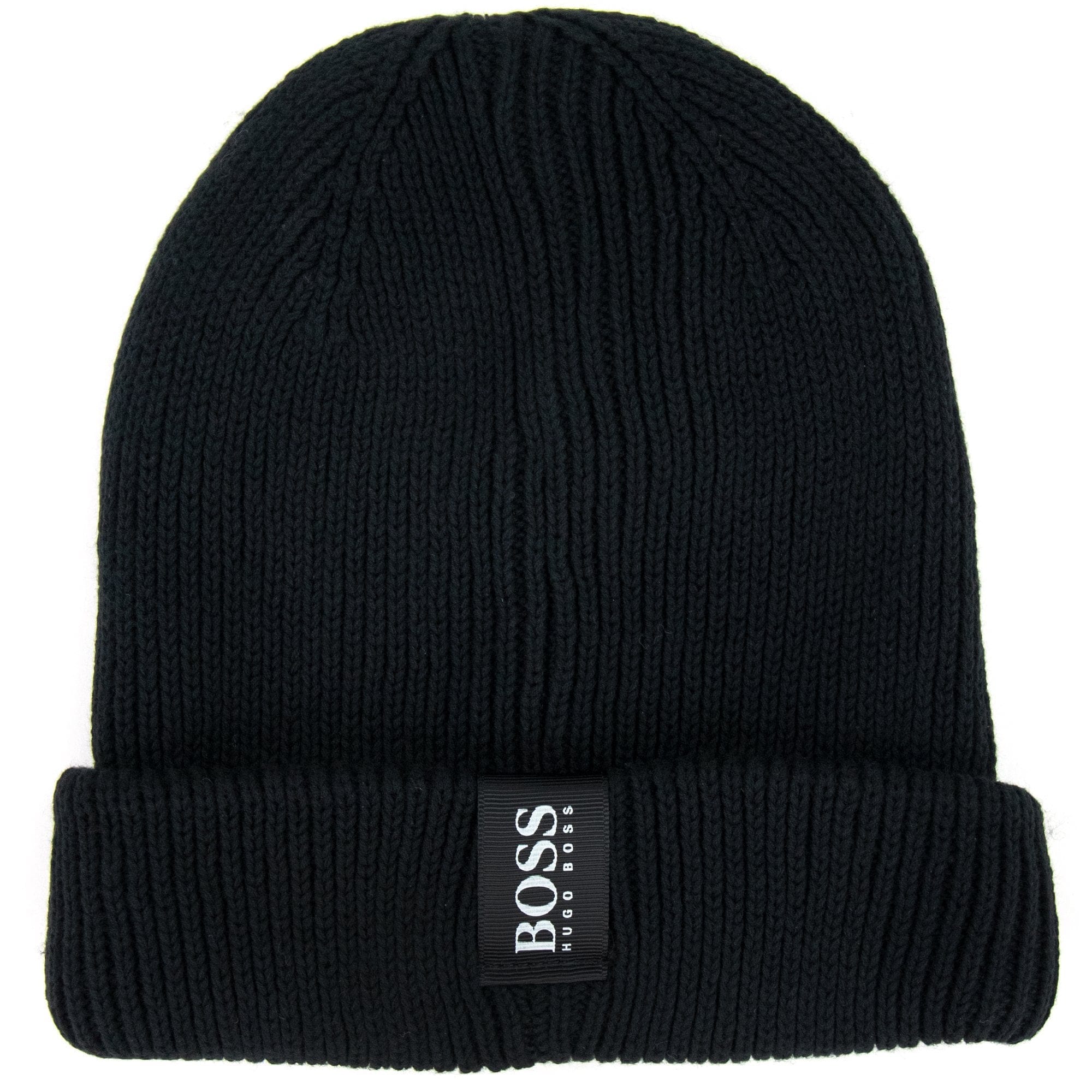 Hugo Boss Kids Cotton Beanie Hat Black