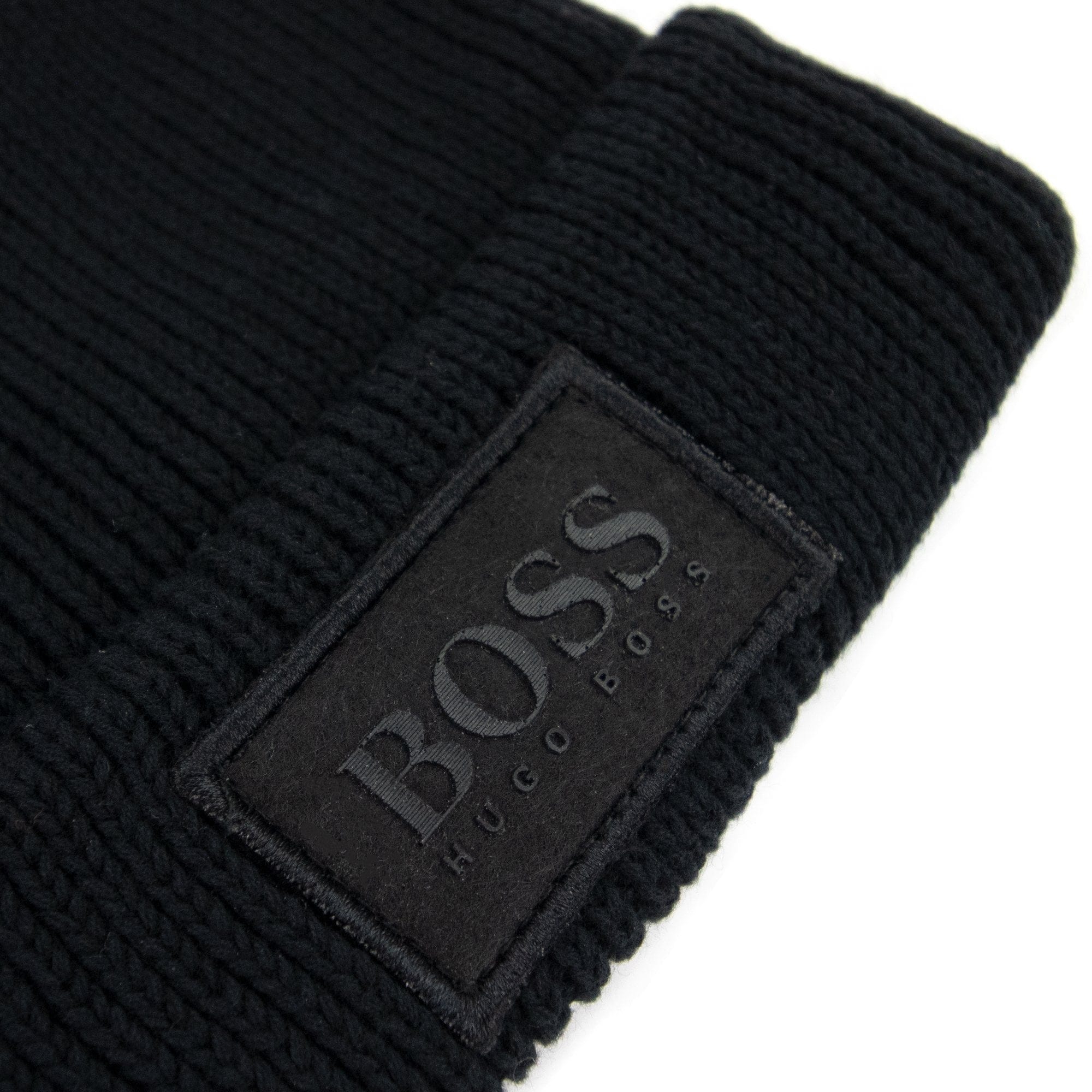 Hugo Boss Kids Cotton Beanie Hat Black