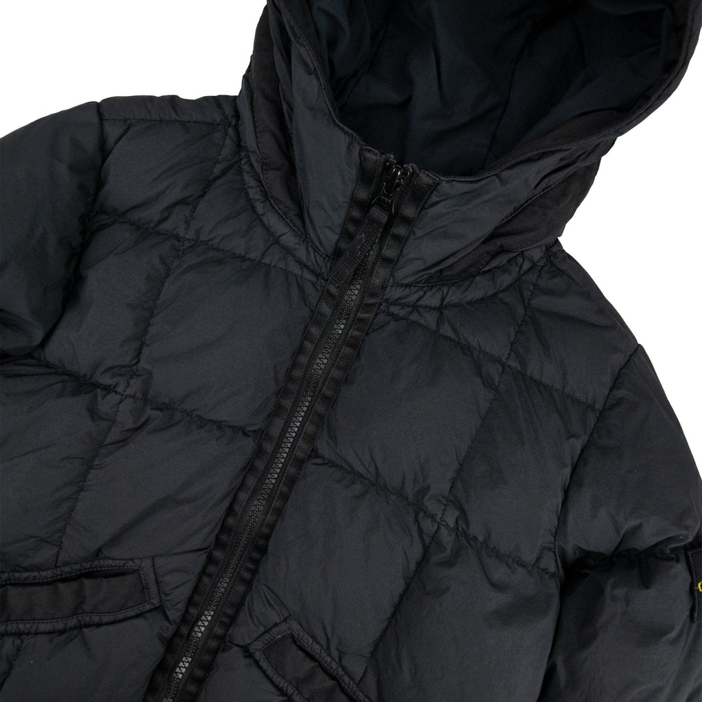Stone Island Junior 40333 Garment Dyed Crinkle Reps Ny Down Jacket Black V0029
