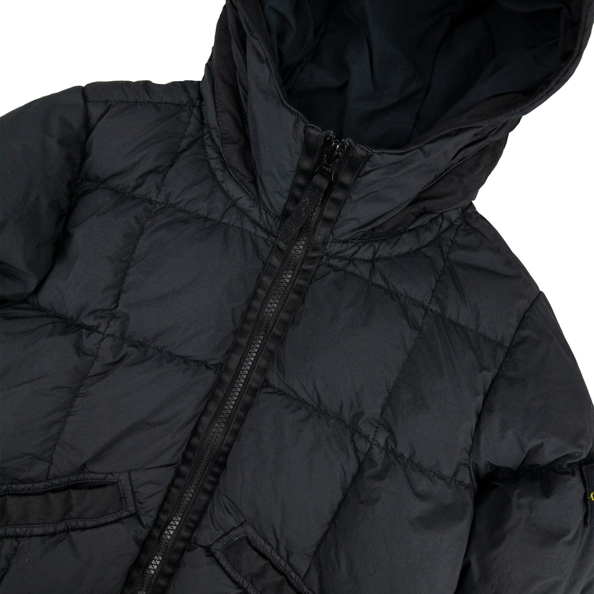 Stone Island Junior 40333 Garment Dyed Crinkle Reps Ny Down Jacket Black V0029