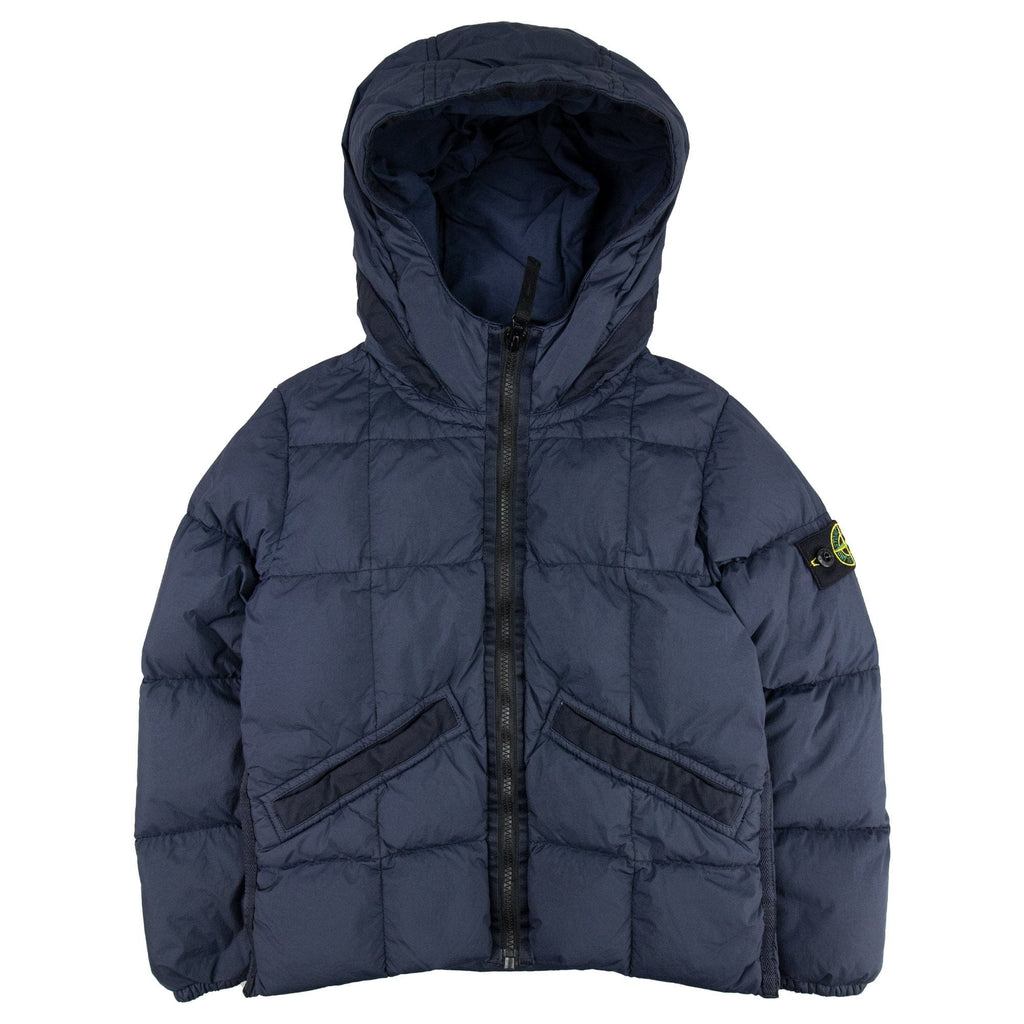 Stone Island Junior 40333 Garment Dyed Crinkle Reps Ny Down Jacket Navy V0028