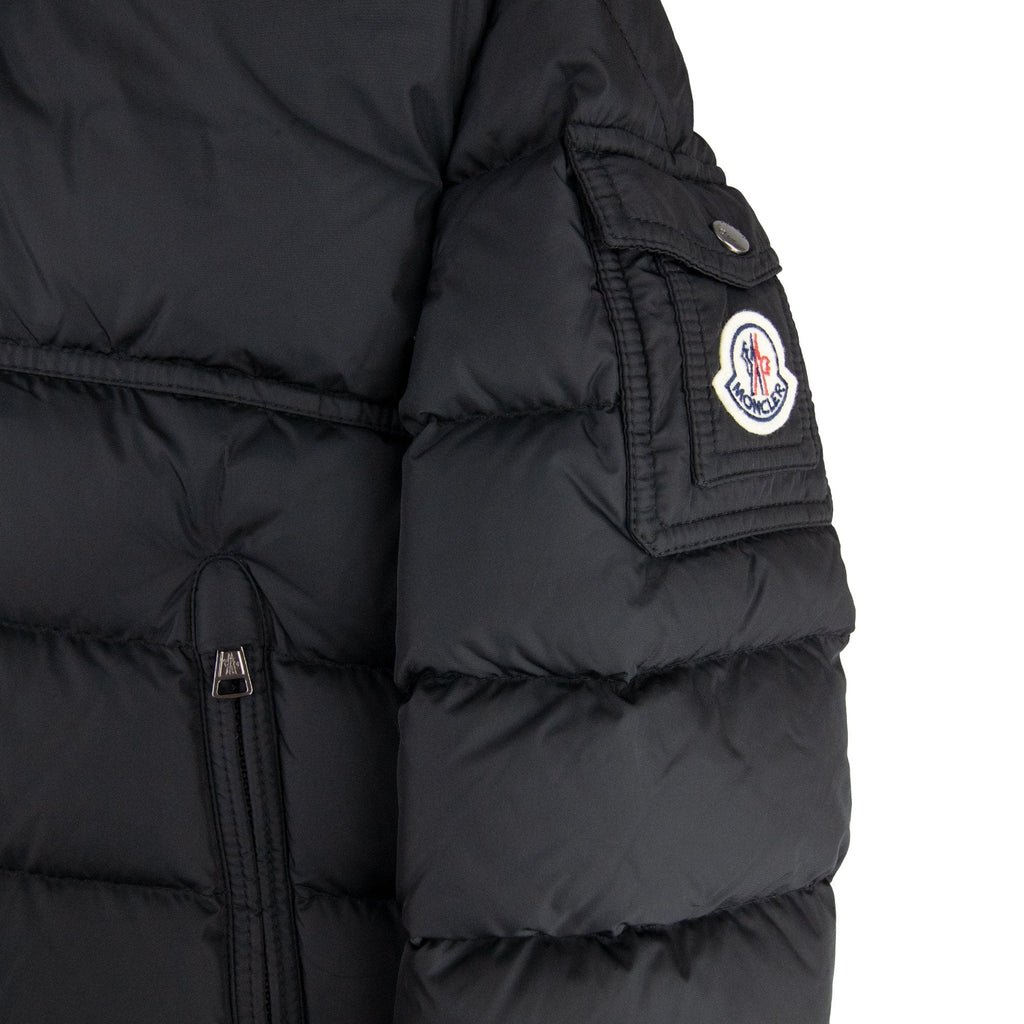 Moncler Junior New Byron Fur Coat Black