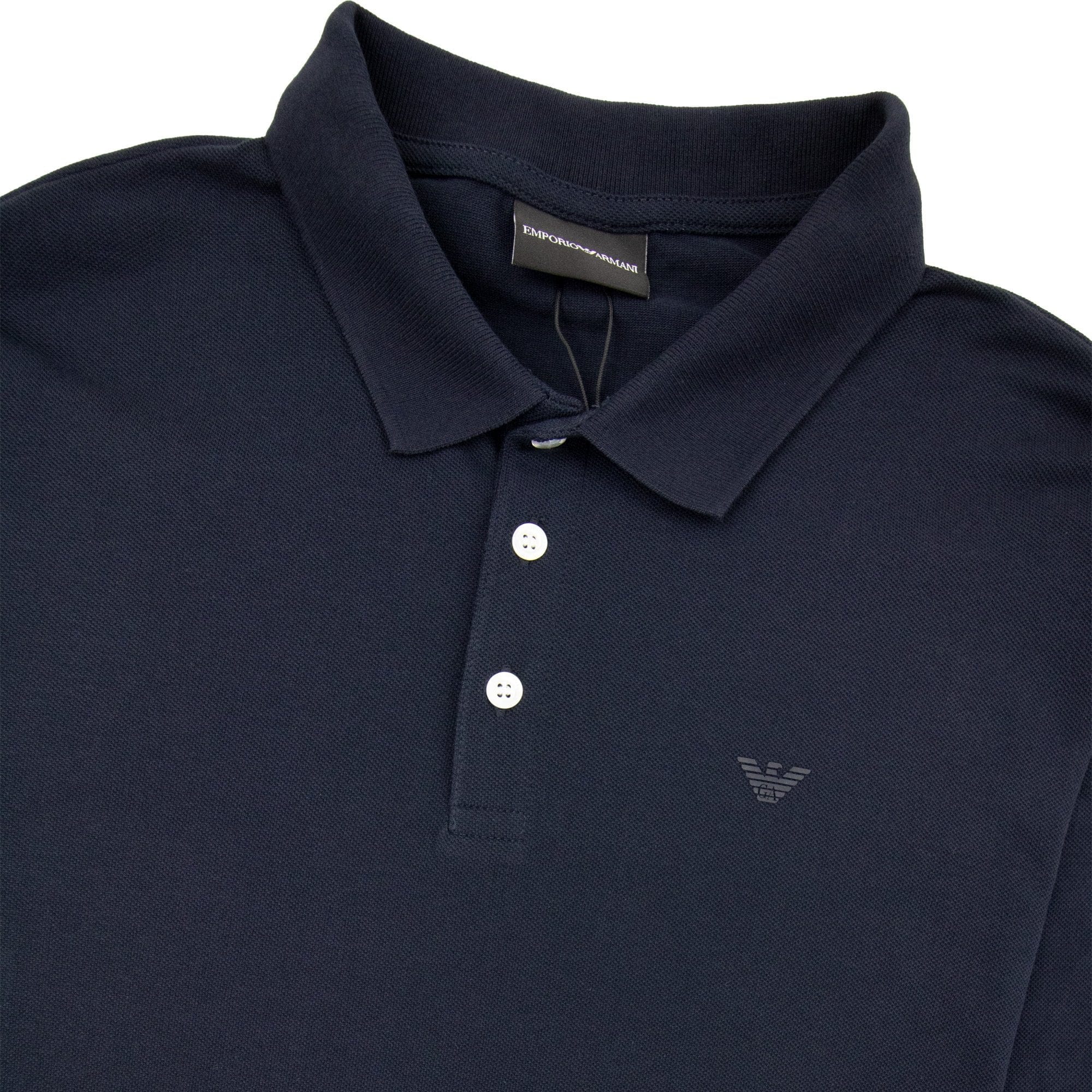 Emporio Armani Logo Long Sleeve Polo Shirt Blue Scuro 939