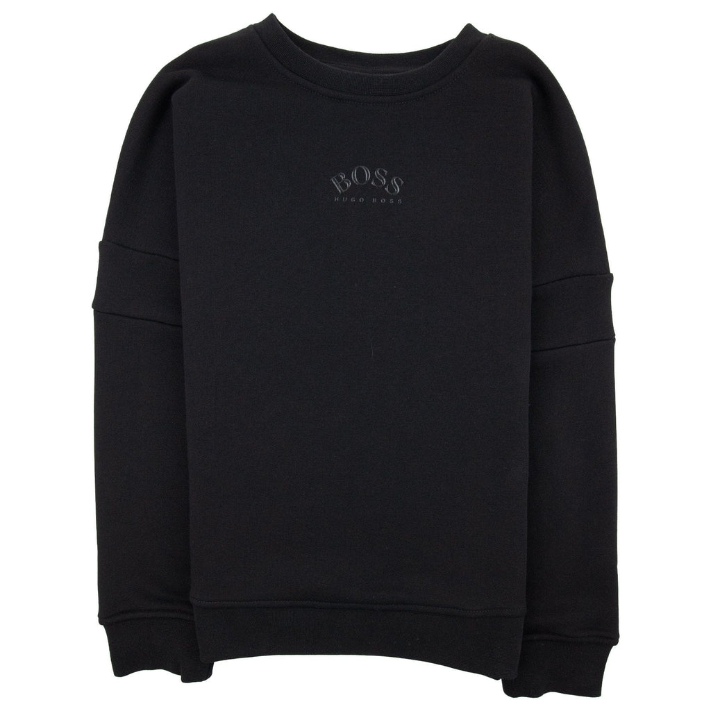 Hugo Boss Kids Lustrous Logo Crew Neck Sweatshirt Black