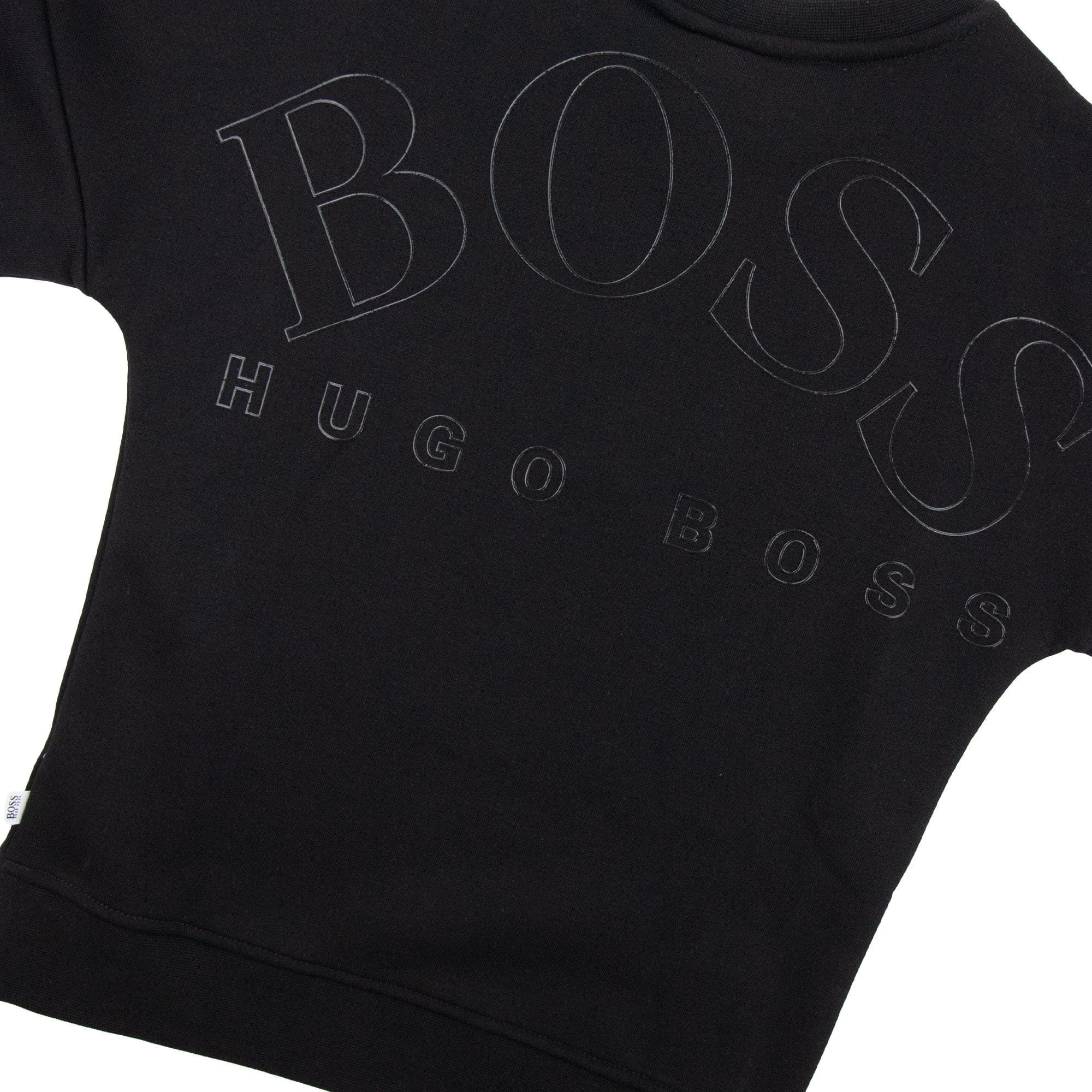 Hugo Boss Kids Lustrous Logo Crew Neck Sweatshirt Black