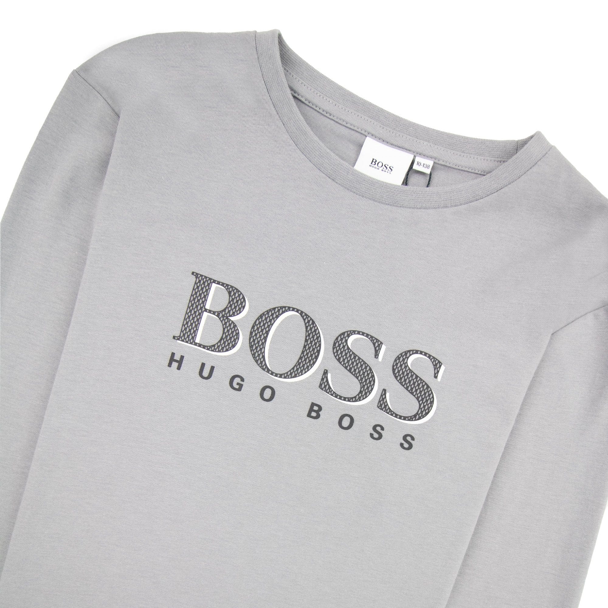 Hugo Boss Kids Logo L/s T Shirt Medium Grey
