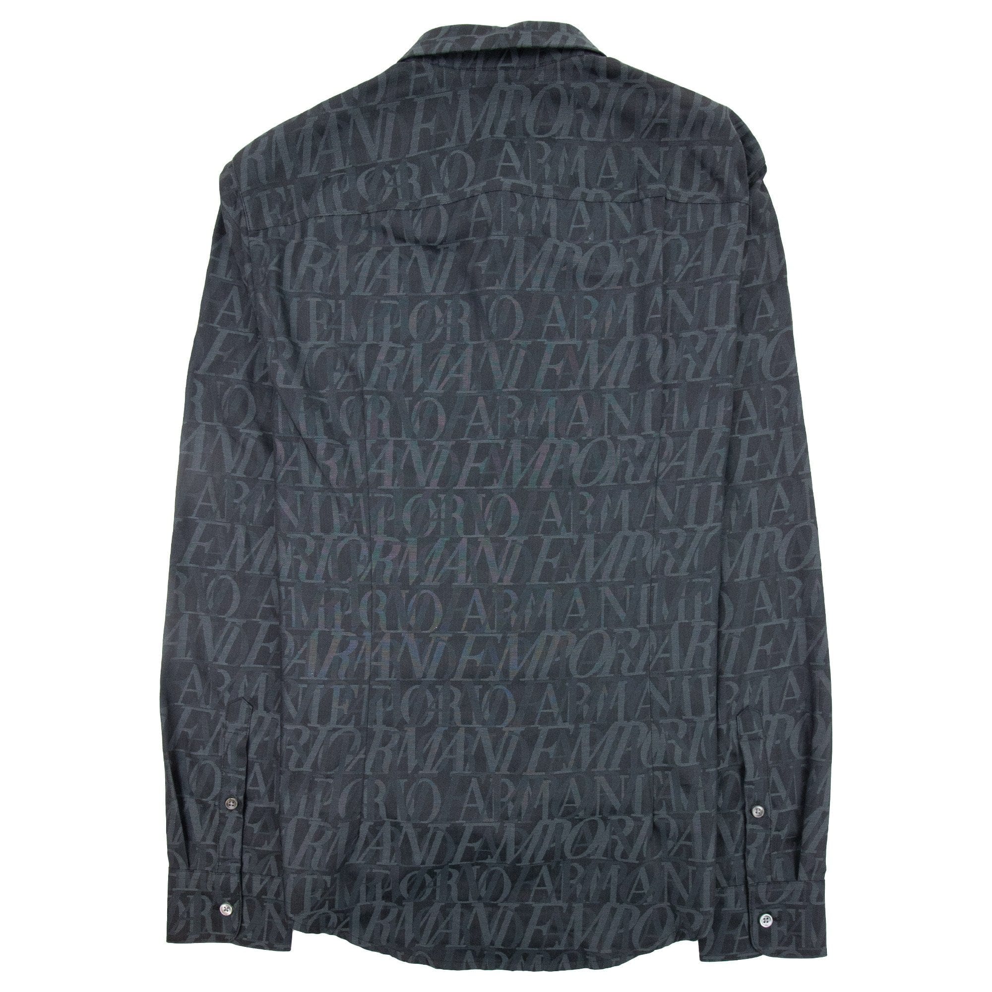 Emporio Armani All Over Logo Print Shirt Lettere Grige 620