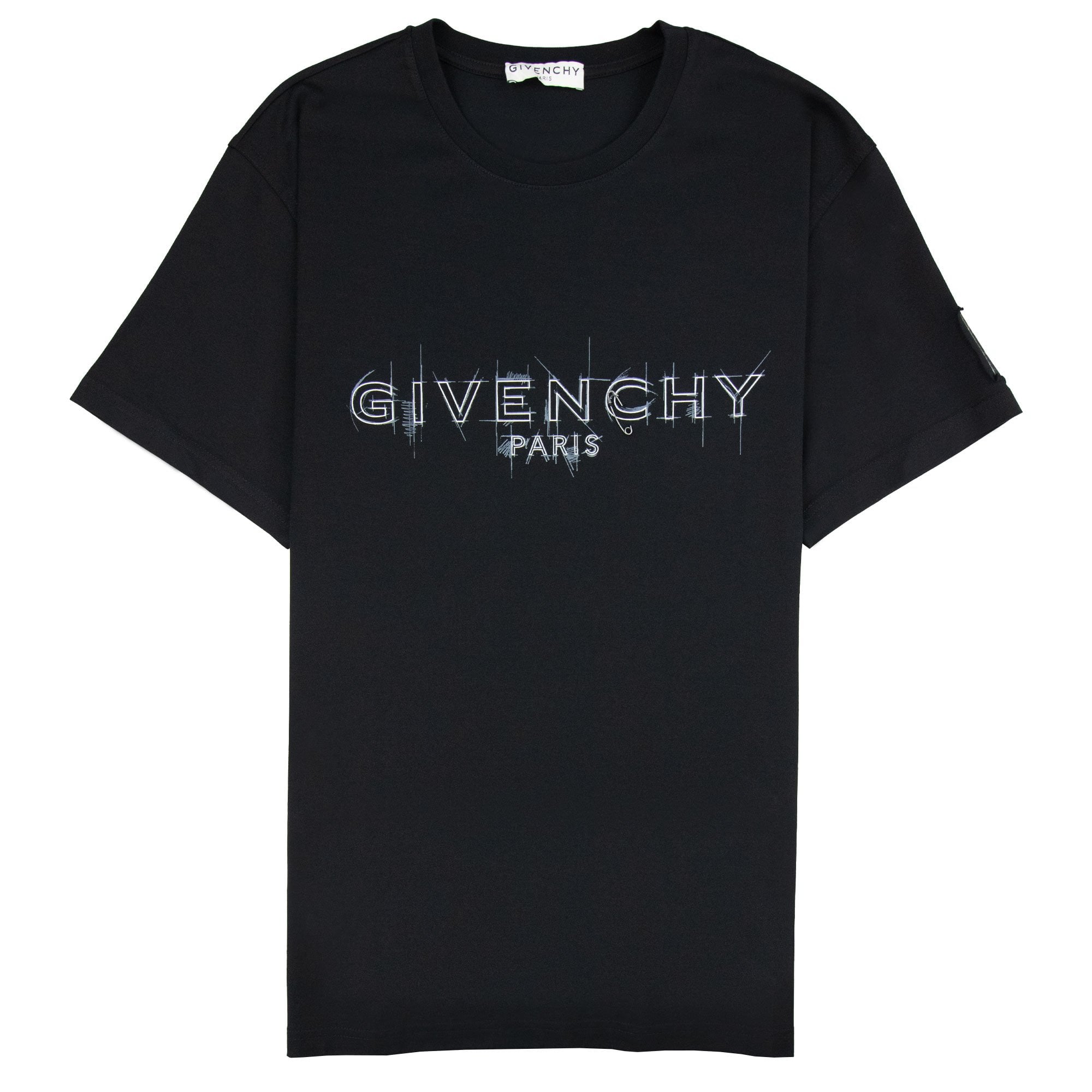 Givenchy Logo Print Crewneck T Shirt Black 001