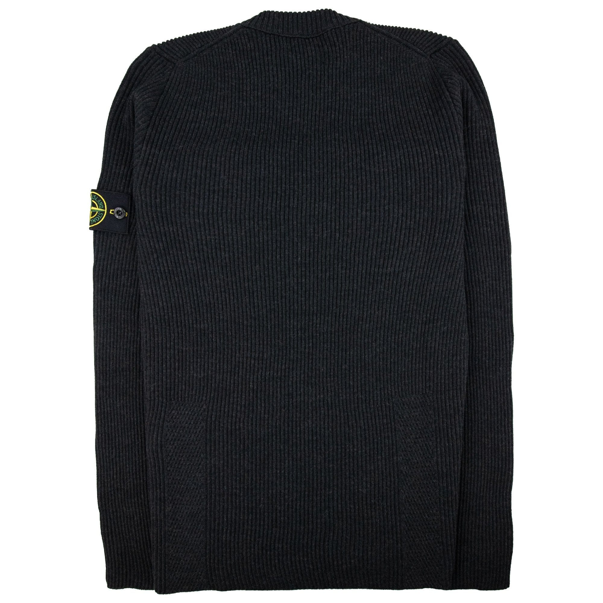 Stone Island Ribbon Knitted Crewneck Sweatshirt Dark Grey V0065