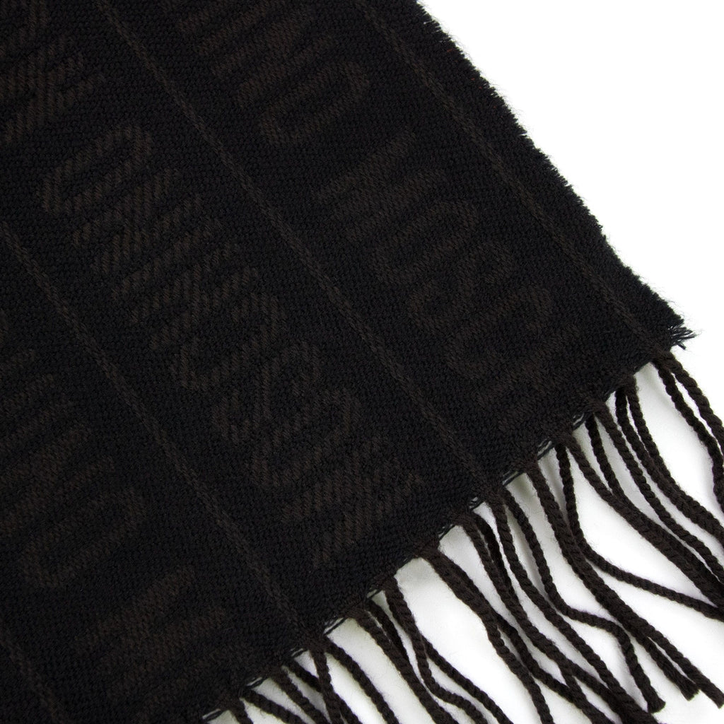 Love Moschino All Over Print Logo Scarf Dark Brown