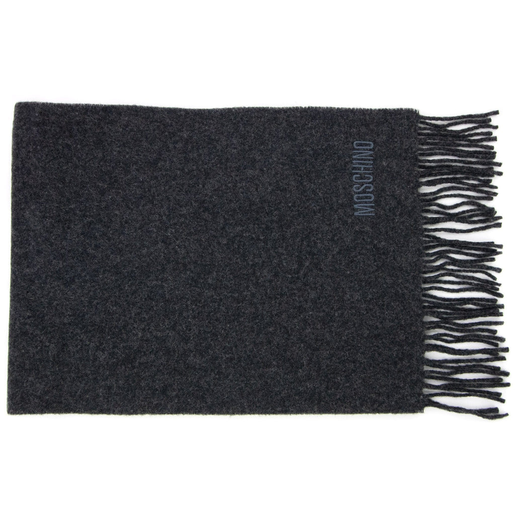 Love Moschino Sciarpa Knitted Logo Scarf Dark Grey