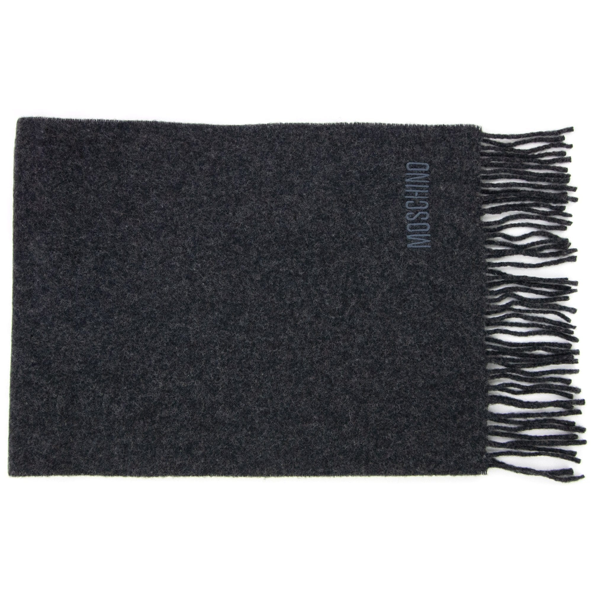 Love Moschino Sciarpa Knitted Logo Scarf Dark Grey